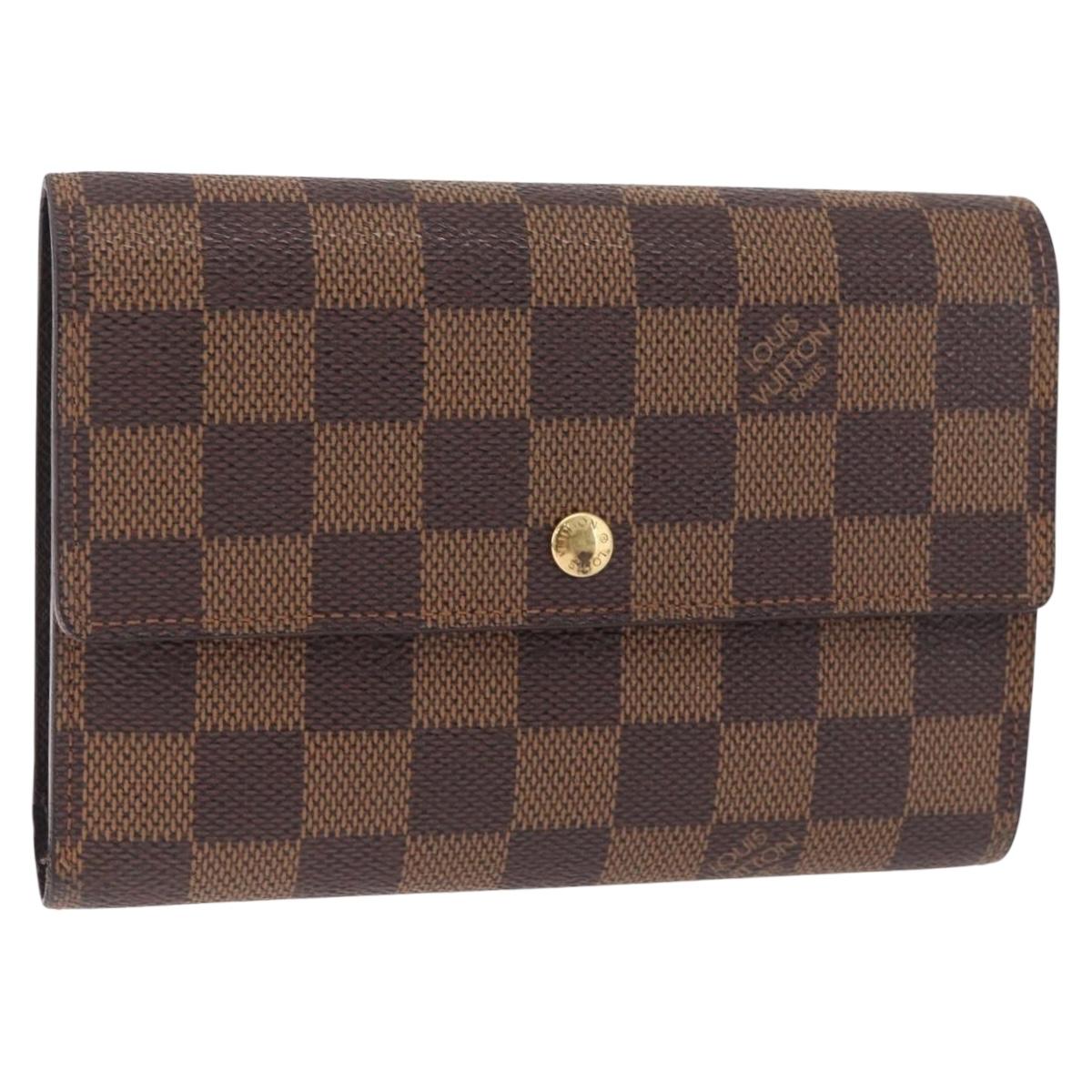 LOUIS VUITTON Damier Ebene Porte Tresor Etui Papie Wallet N61202 LV Auth 216174V