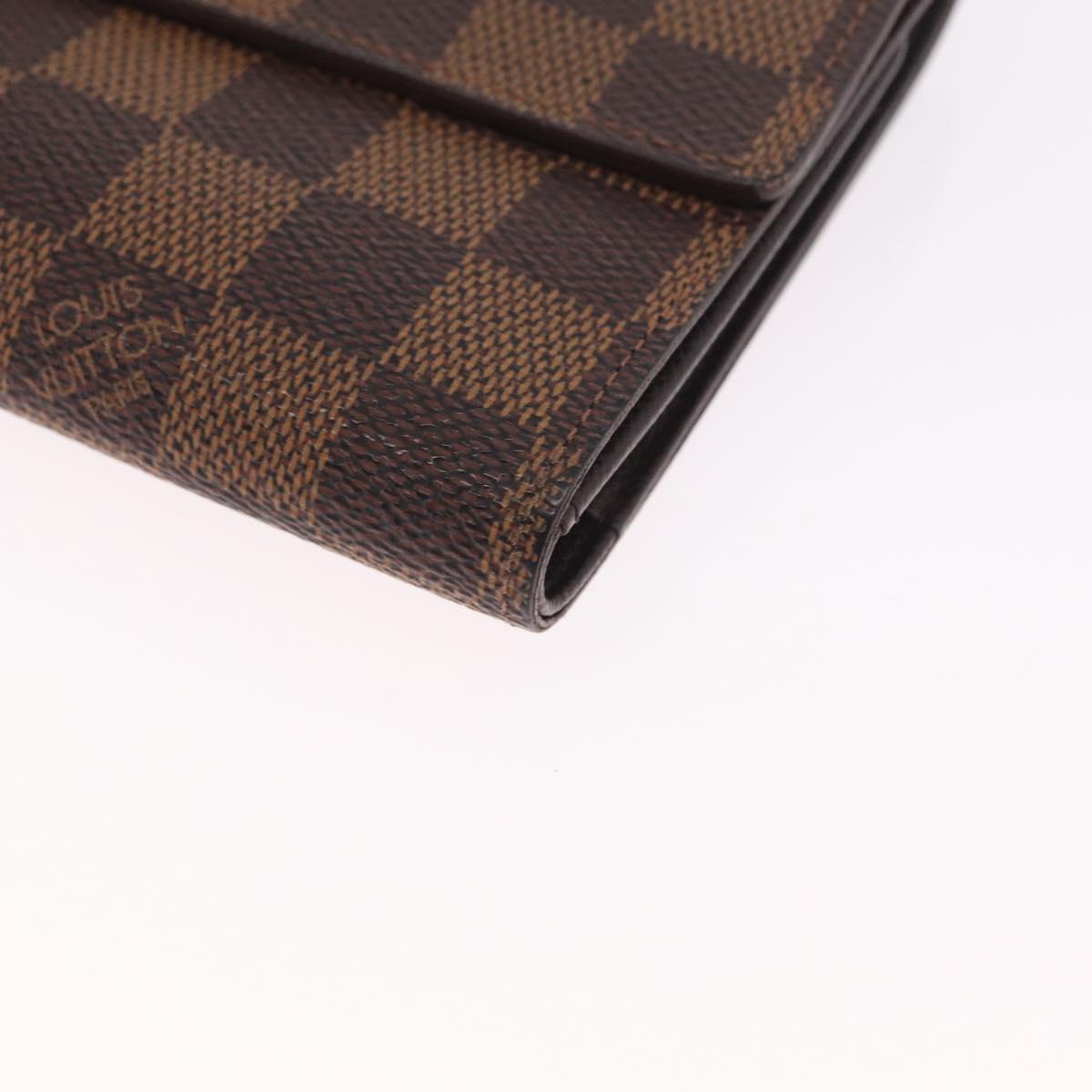 LOUIS VUITTON Damier Ebene Porte Tresor Etui Papie Wallet N61202 LV Auth 216174V