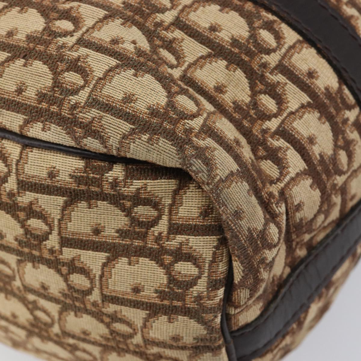 Christian Dior Trotter Canvas Boston Bag Beige Auth 216177