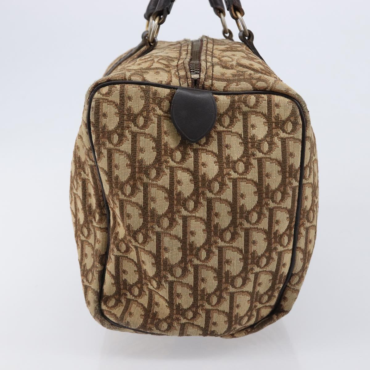 Christian Dior Trotter Canvas Boston Bag Beige Auth 216177
