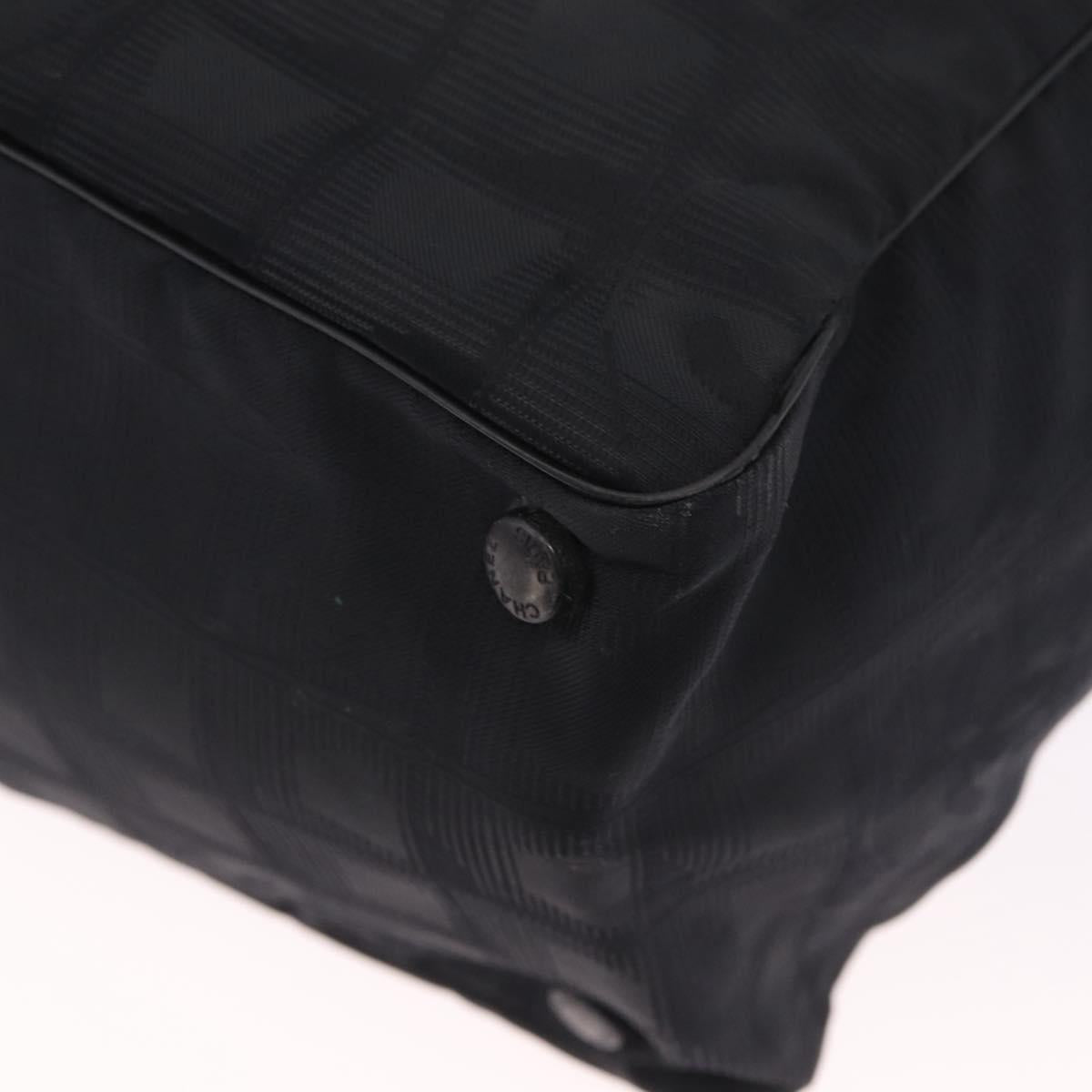 CHANEL New Travel Line Tote Bag Nylon Black CC Auth 216180A