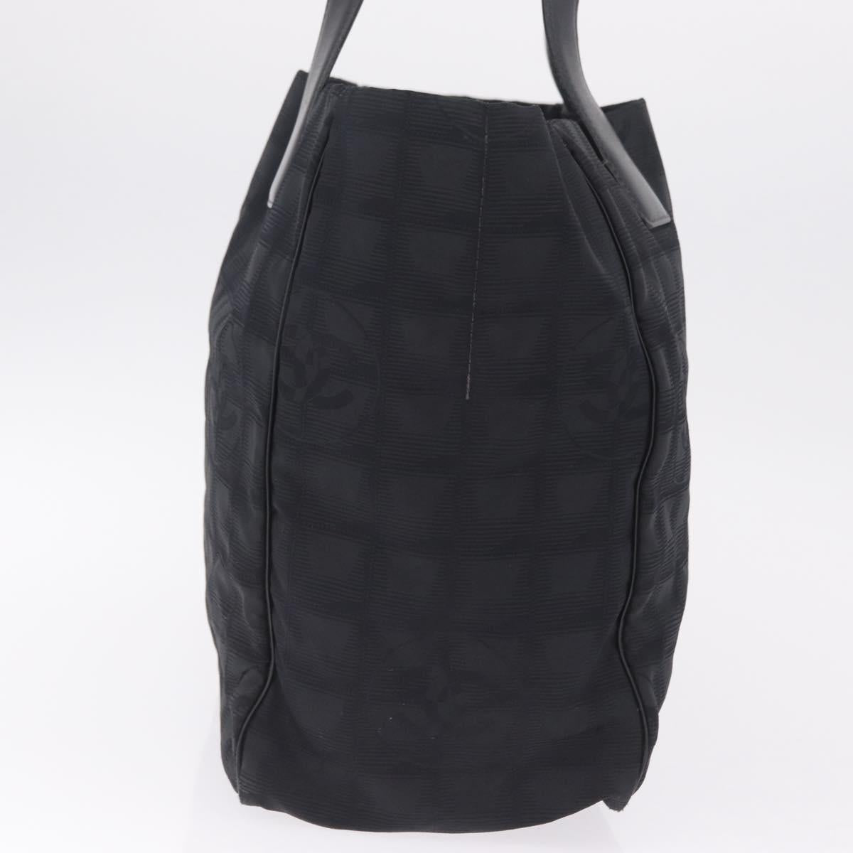 CHANEL New Travel Line Tote Bag Nylon Black CC Auth 216180A