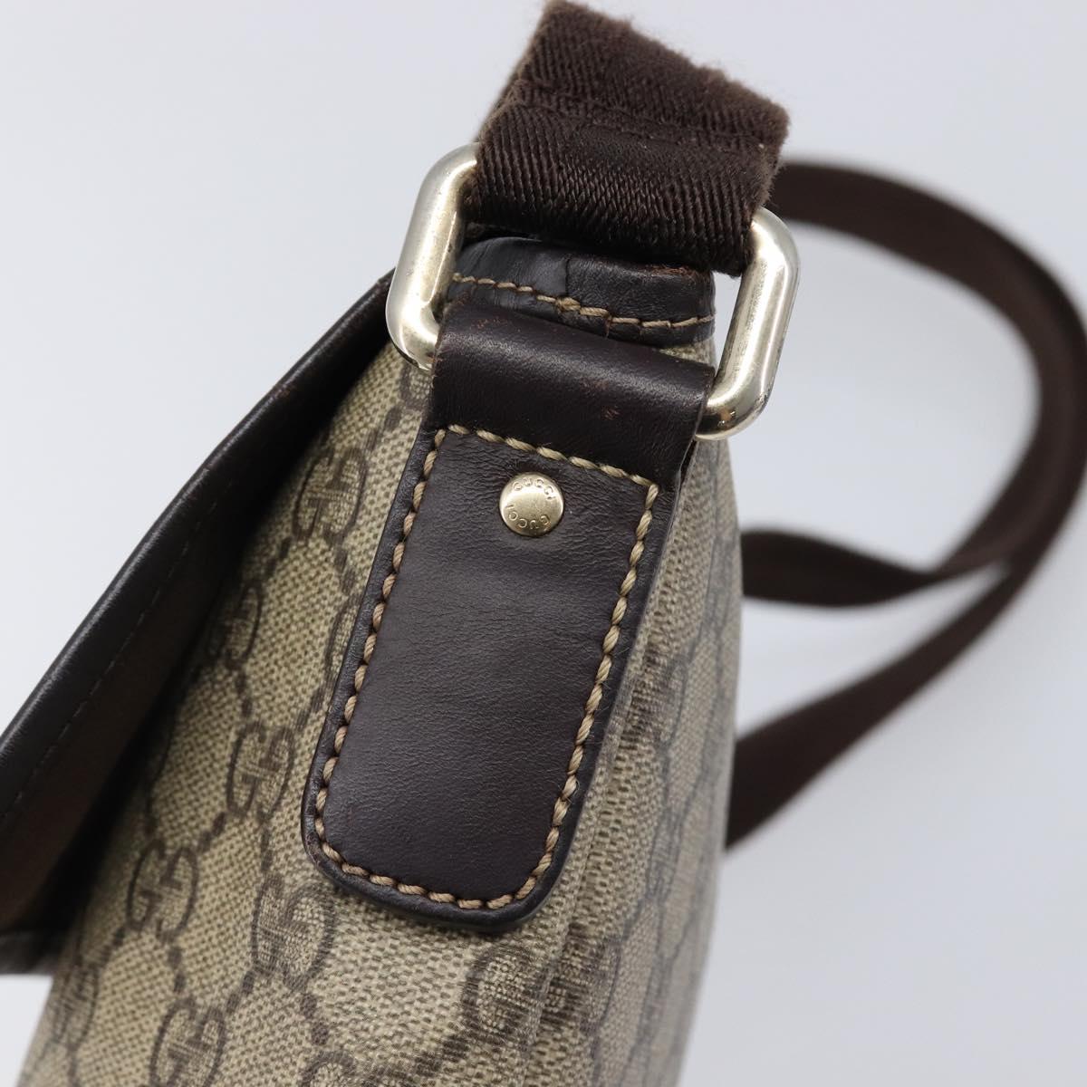 GUCCI GG Supreme Shoulder Bag PVC Beige Gold 223666 Auth 216182A