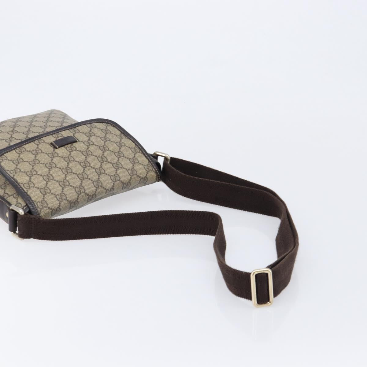 GUCCI GG Supreme Shoulder Bag PVC Beige Gold 223666 Auth 216182A