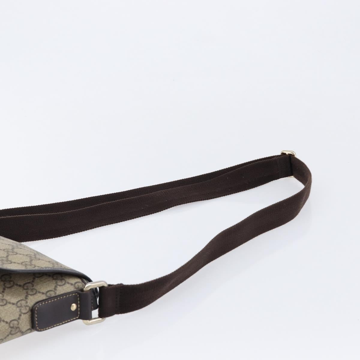 GUCCI GG Supreme Shoulder Bag PVC Beige Gold 223666 Auth 216182A