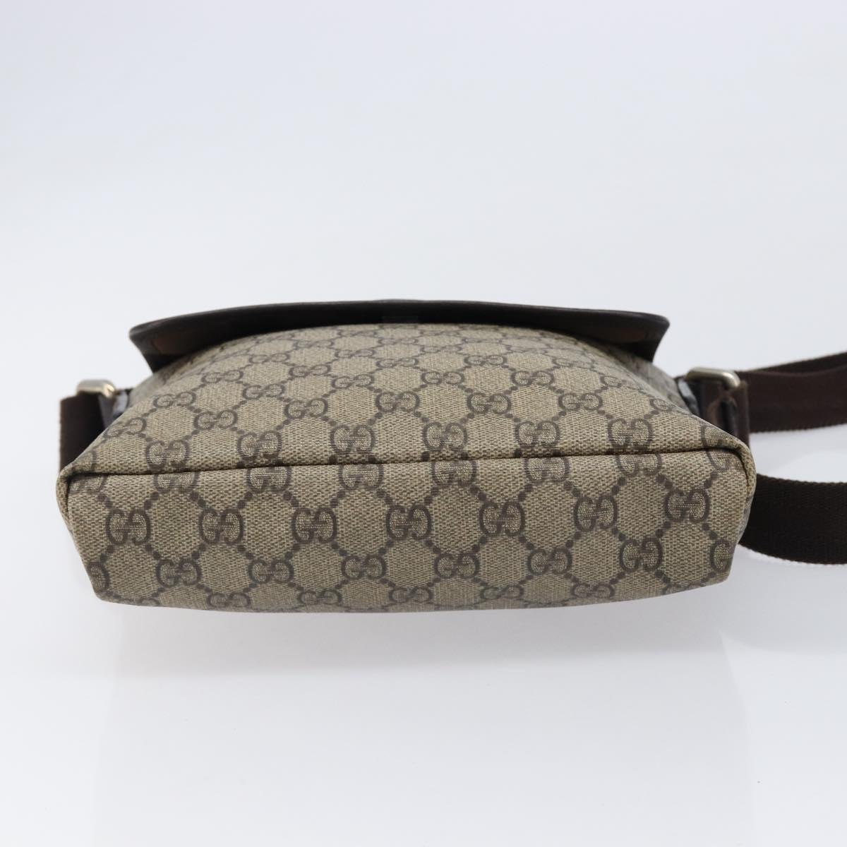 GUCCI GG Supreme Shoulder Bag PVC Beige Gold 223666 Auth 216182A