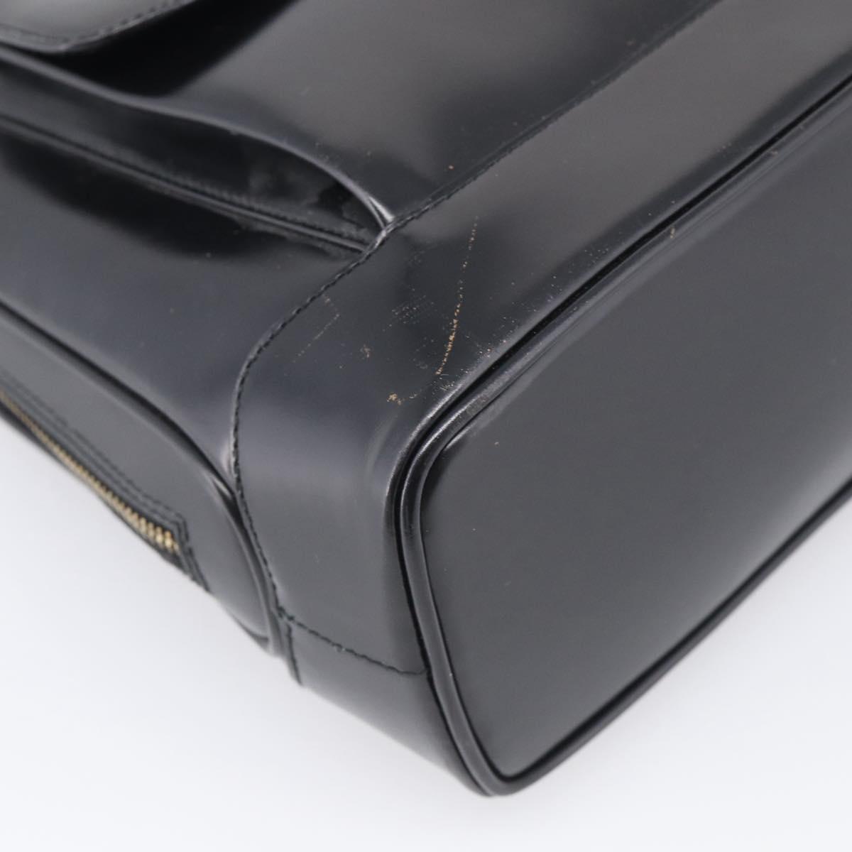 GUCCI Bamboo Tote Bag Patent leather Black Gold 001 3444 1650 Auth 216250