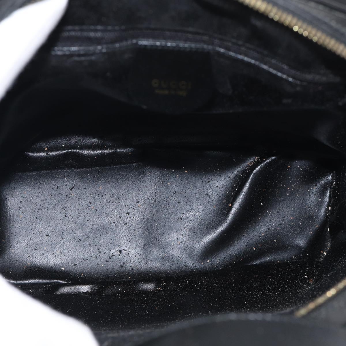 GUCCI Bamboo Tote Bag Patent leather Black Gold 001 3444 1650 Auth 216250