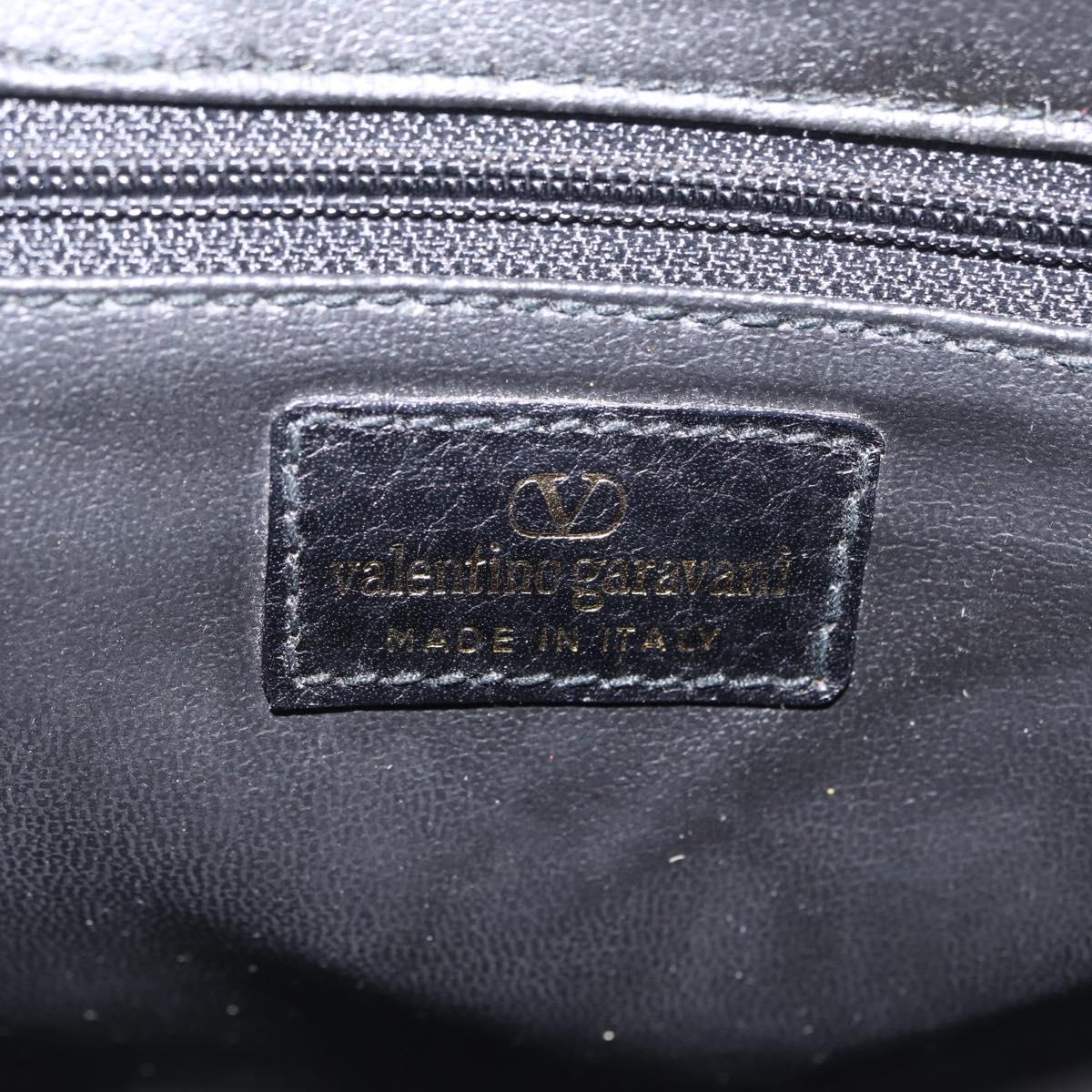 Valentino Shoulder Bag Leather Black Gold Auth 216251A