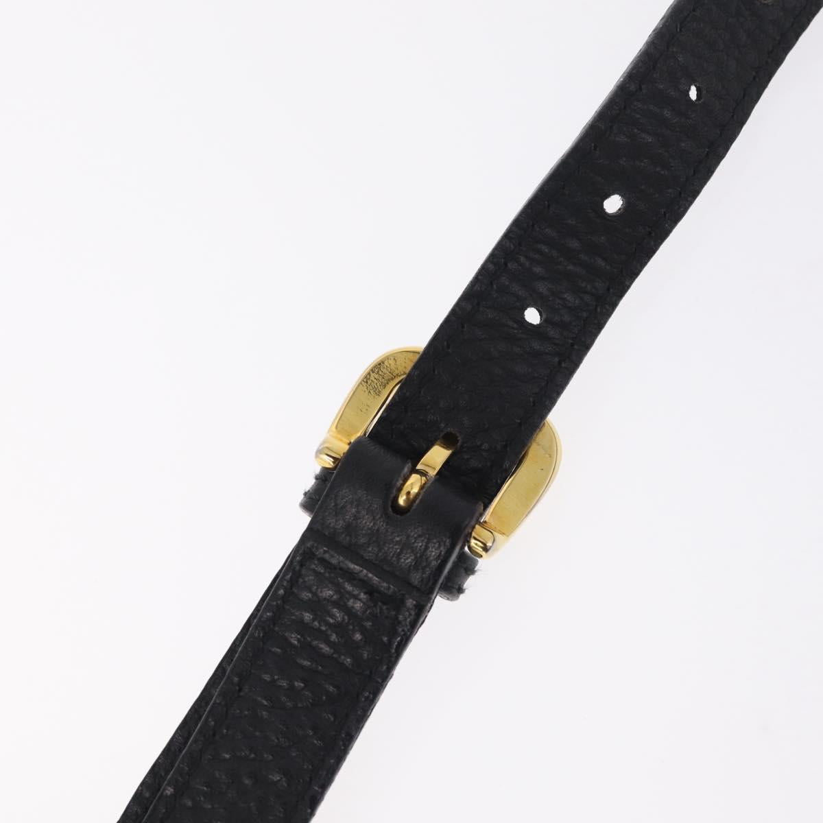 Valentino Shoulder Bag Leather Black Gold Auth 216251A