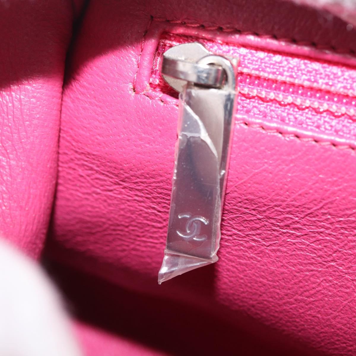 CHANEL Matelasse Clutch Bag Patent leather Orange Silver CC Auth 216262
