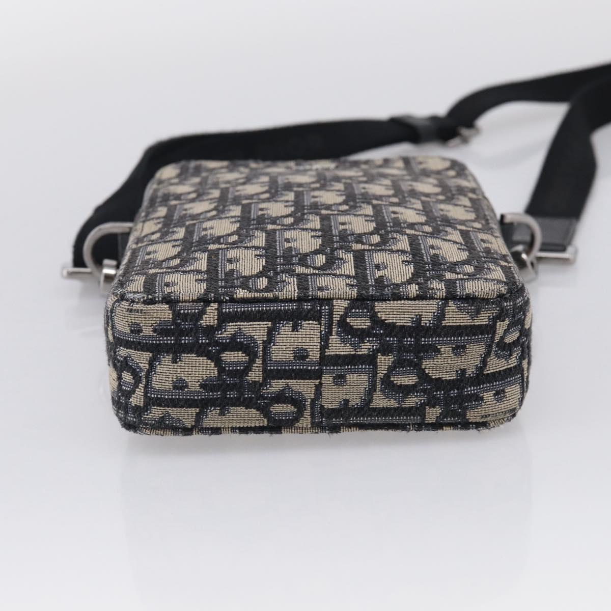 Christian Dior Trotter Canvas Oblique Messenger Pouch Bag Navy Auth 216266V