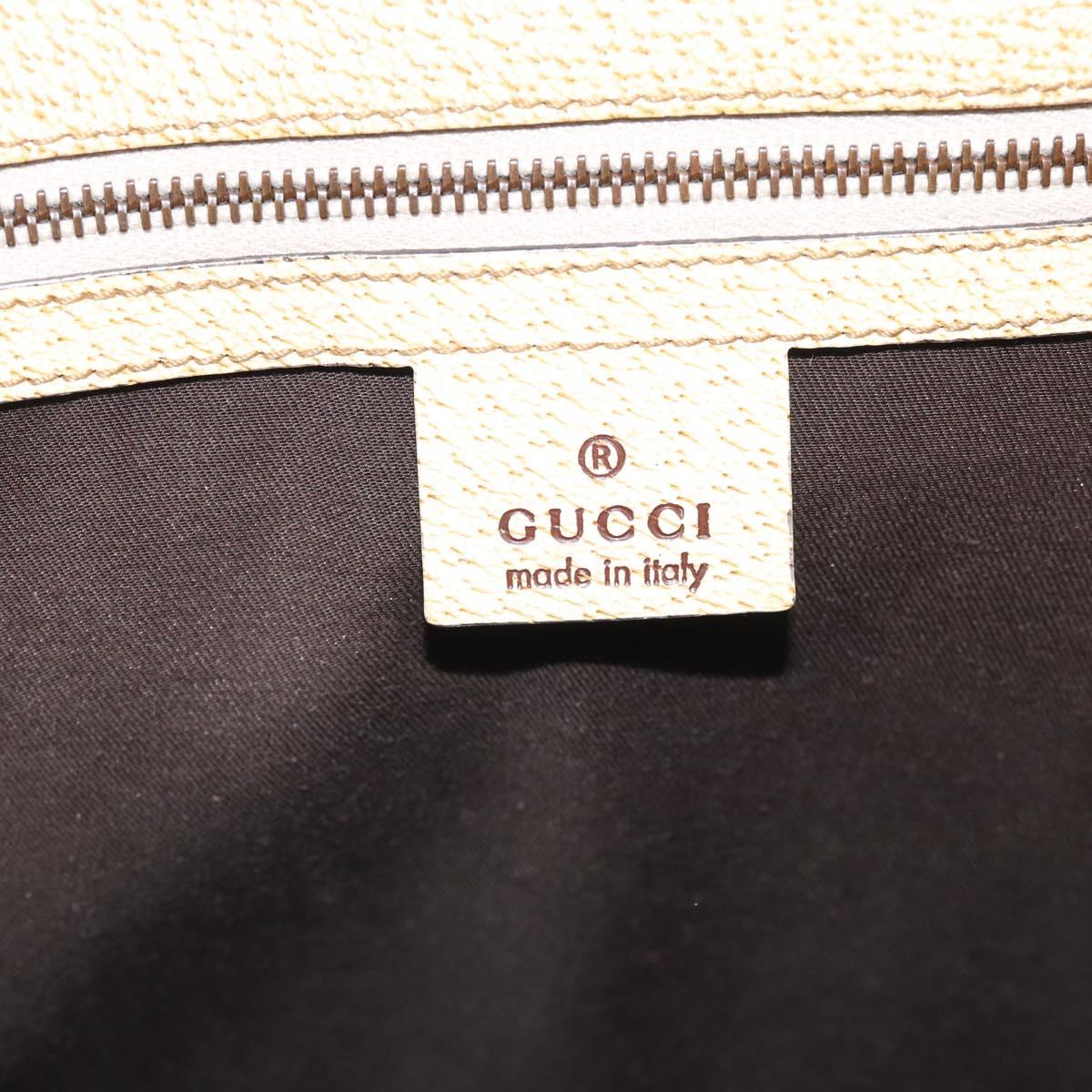 GUCCI GG Canvas Hand Bag Beige Bronze 124260 Auth 216281A