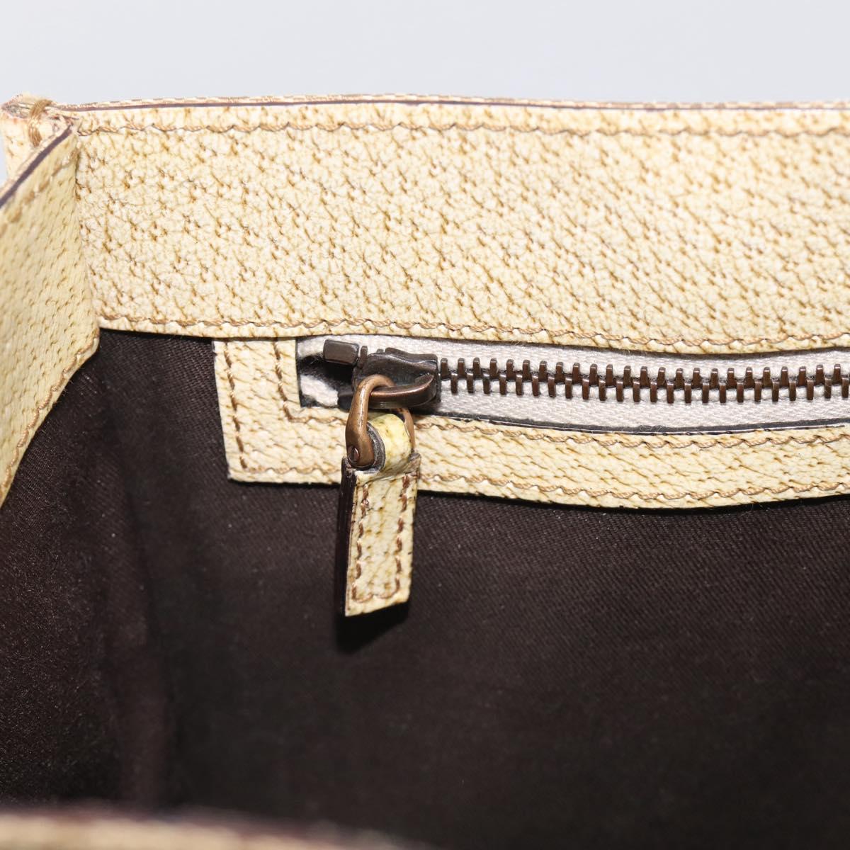 GUCCI GG Canvas Hand Bag Beige Bronze 124260 Auth 216281A