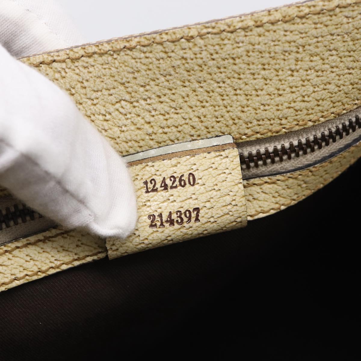 GUCCI GG Canvas Hand Bag Beige Bronze 124260 Auth 216281A