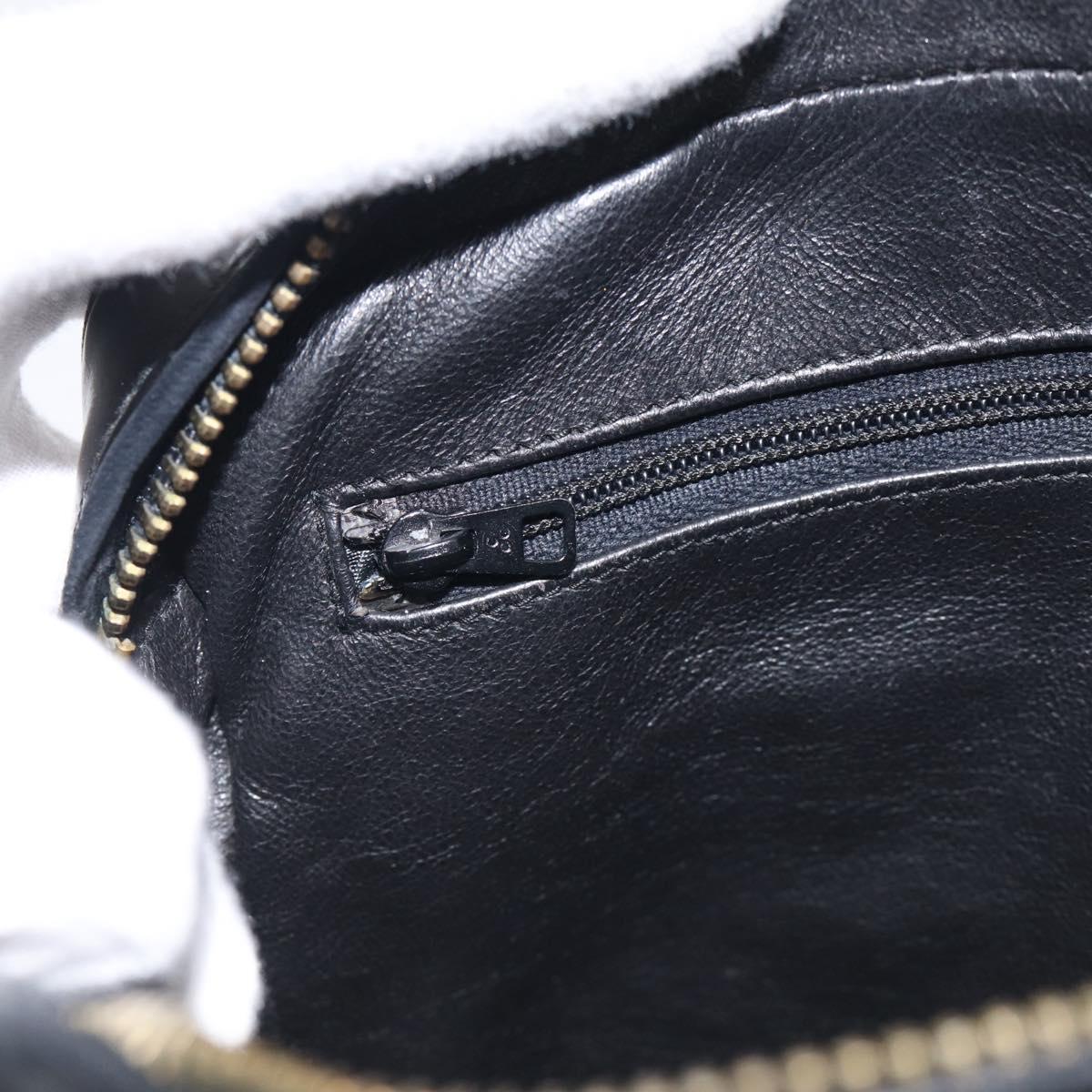 CHANEL Chain Diamond Stitch Bag Patent leather Black Gold CC Auth 216284A