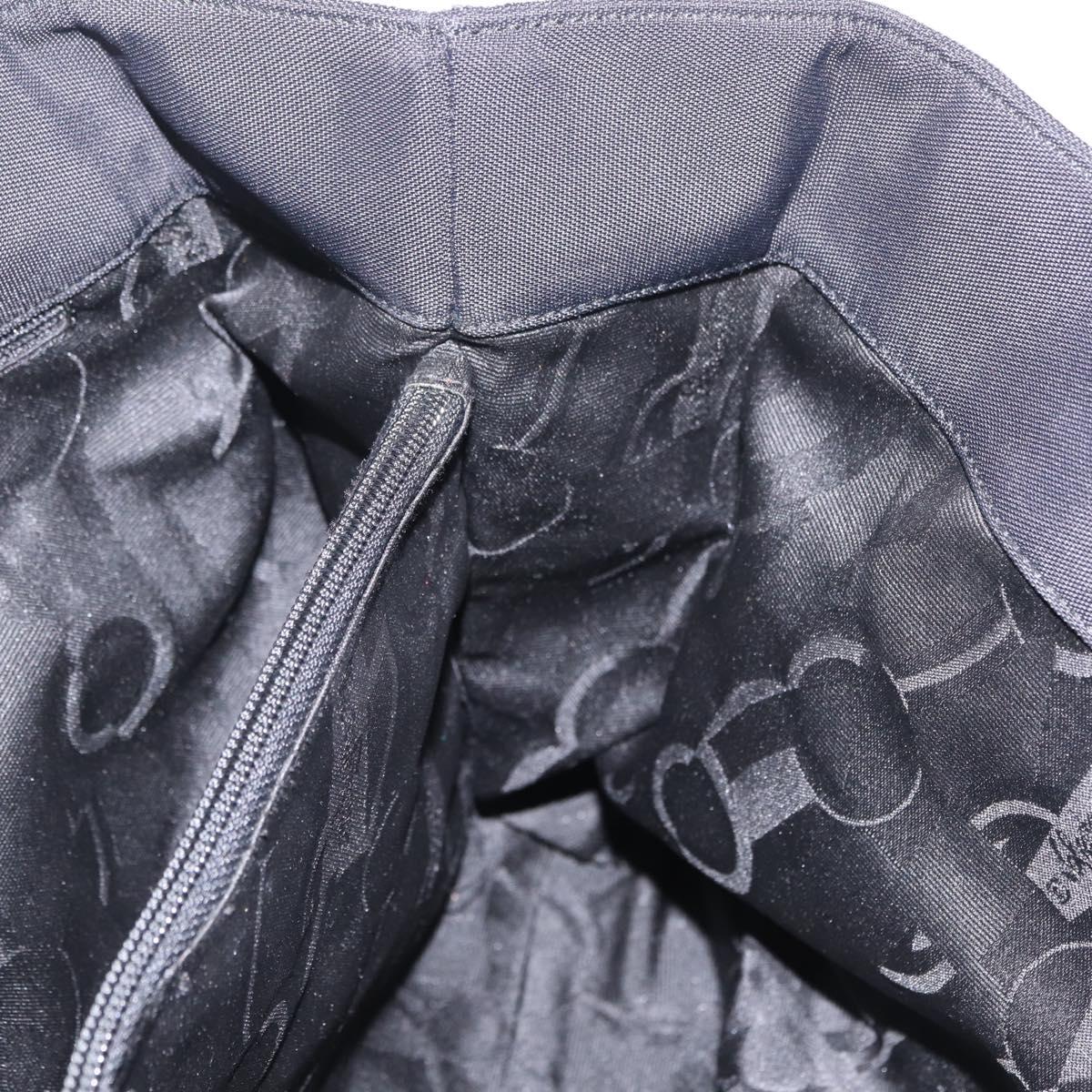 Salvatore Ferragamo Vala Tote Bag Canvas Black Silver Auth 216287A