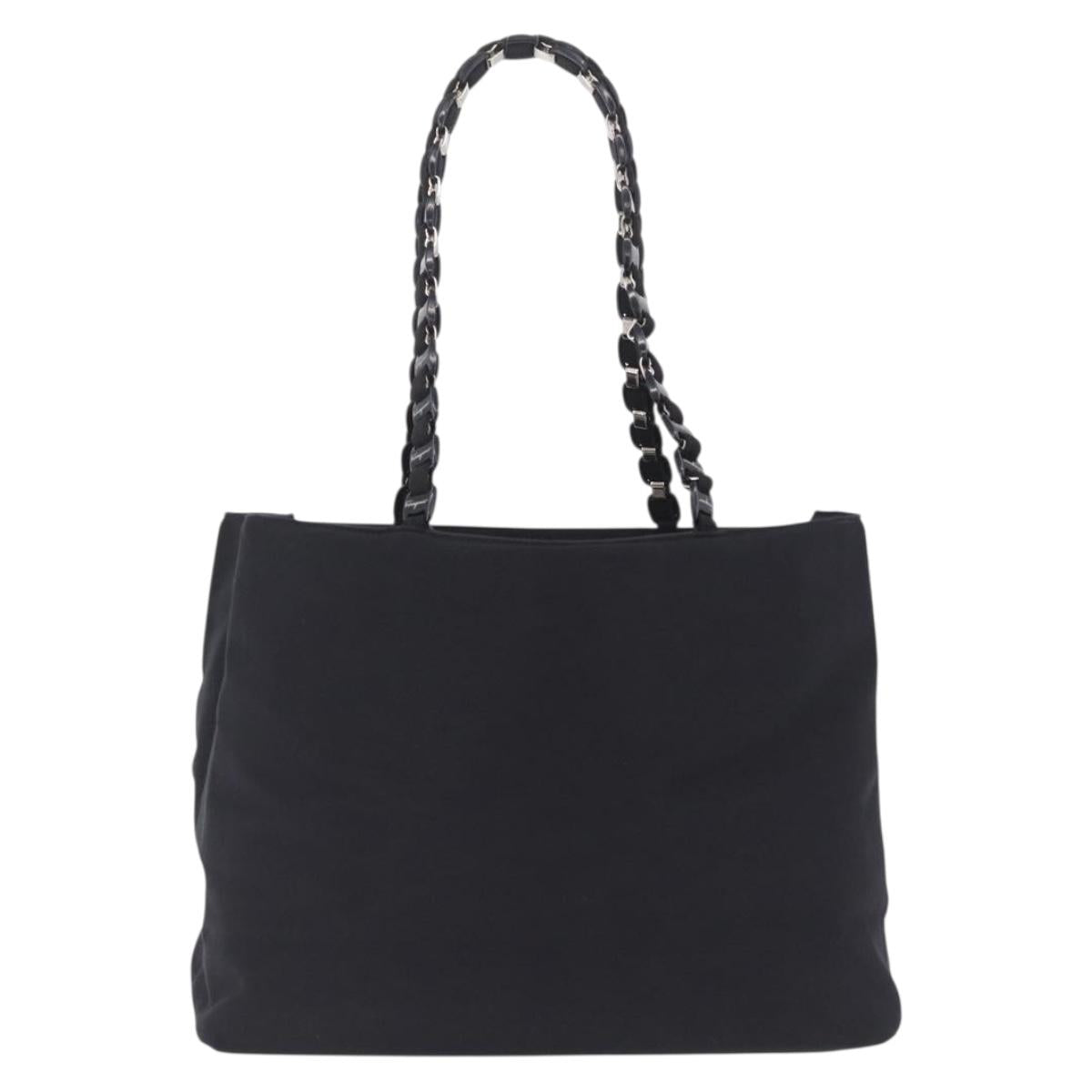 Salvatore Ferragamo Vala Tote Bag Canvas Black Silver Auth 216287A