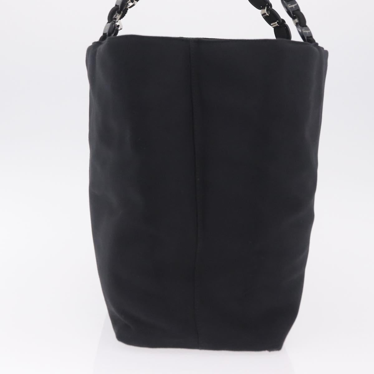 Salvatore Ferragamo Vala Tote Bag Canvas Black Silver Auth 216287A