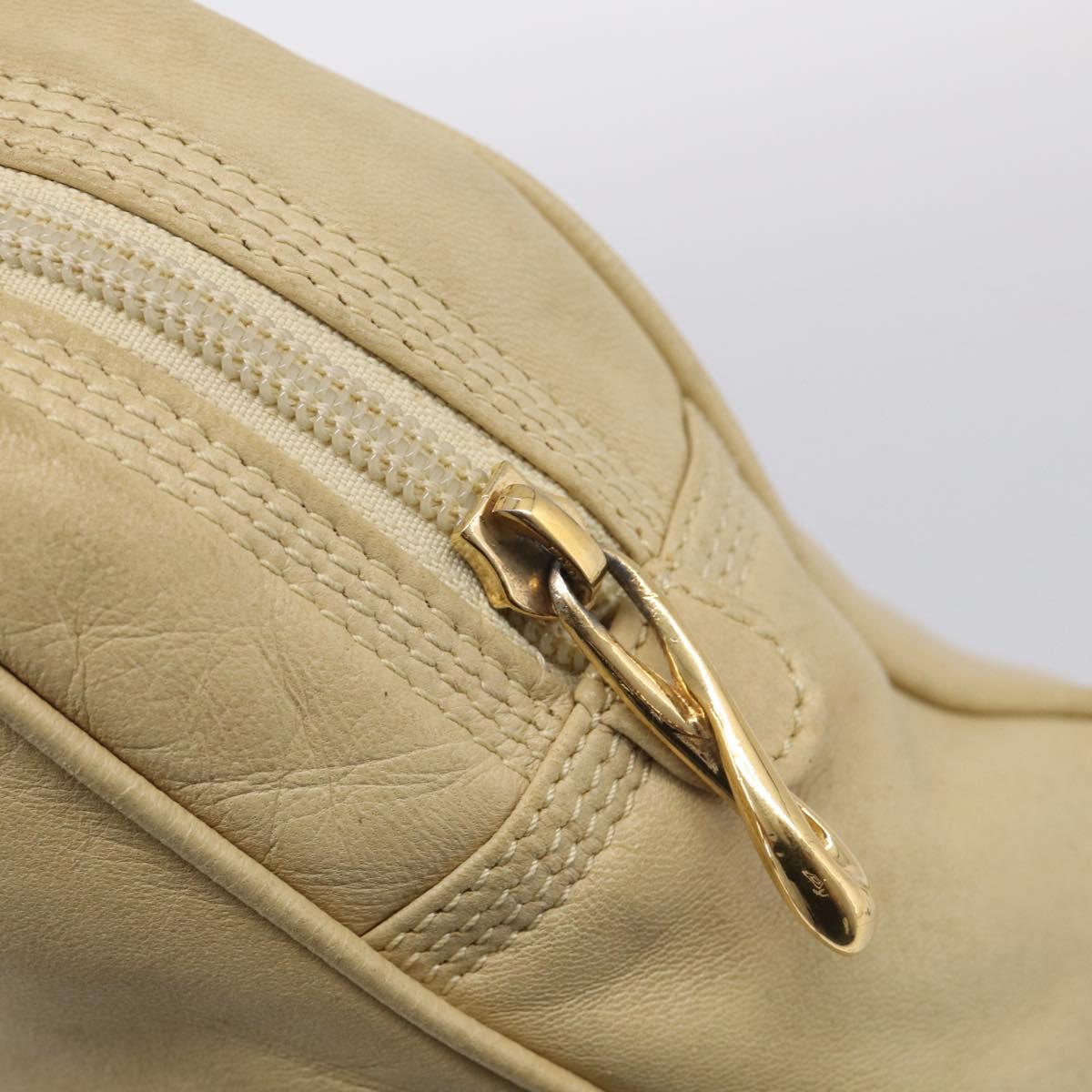 LOEWE Shoulder Bag Leather Beige Gold Auth 216289