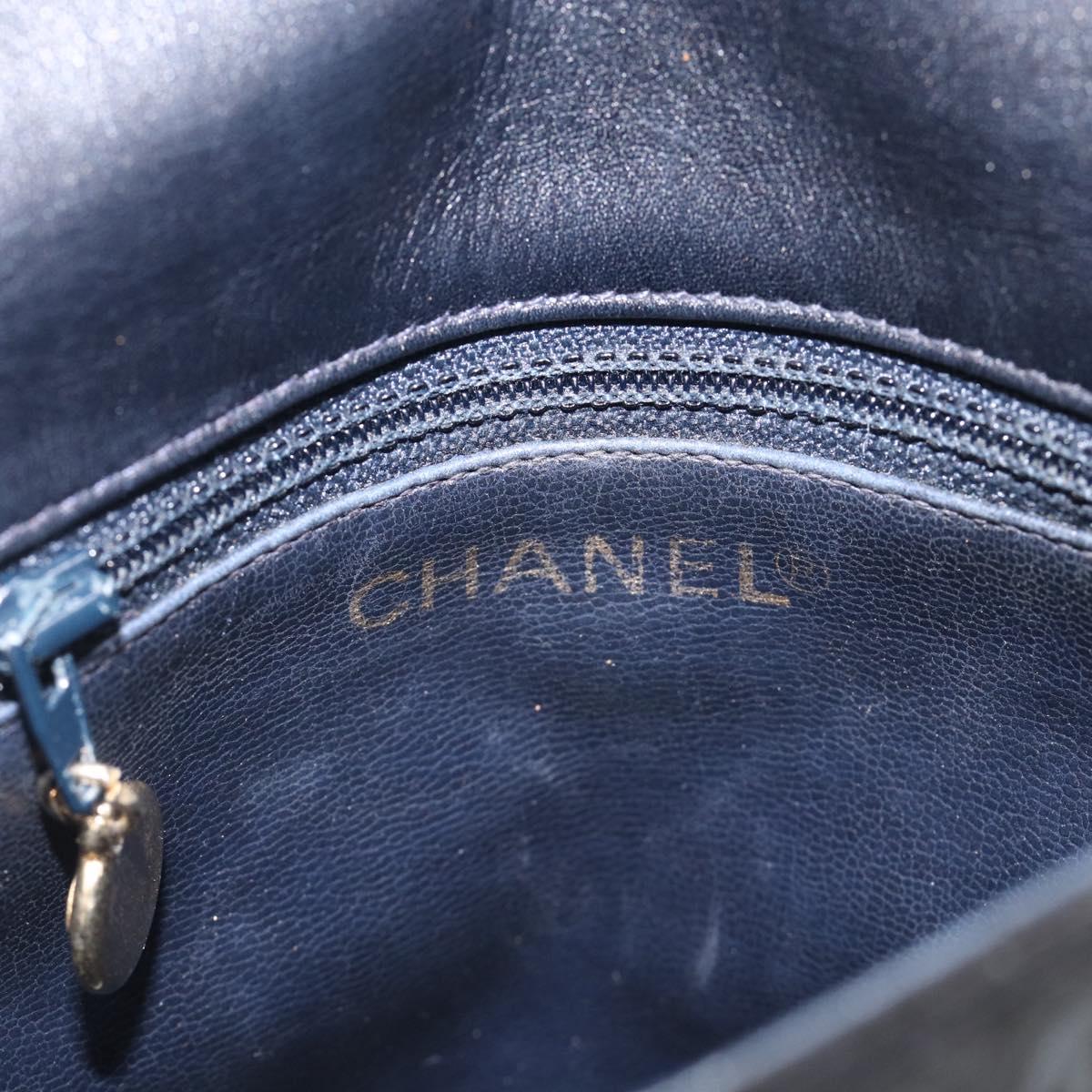 CHANEL Matelasse Shoulder Bag Patent leather Black Gold CC Auth 216292