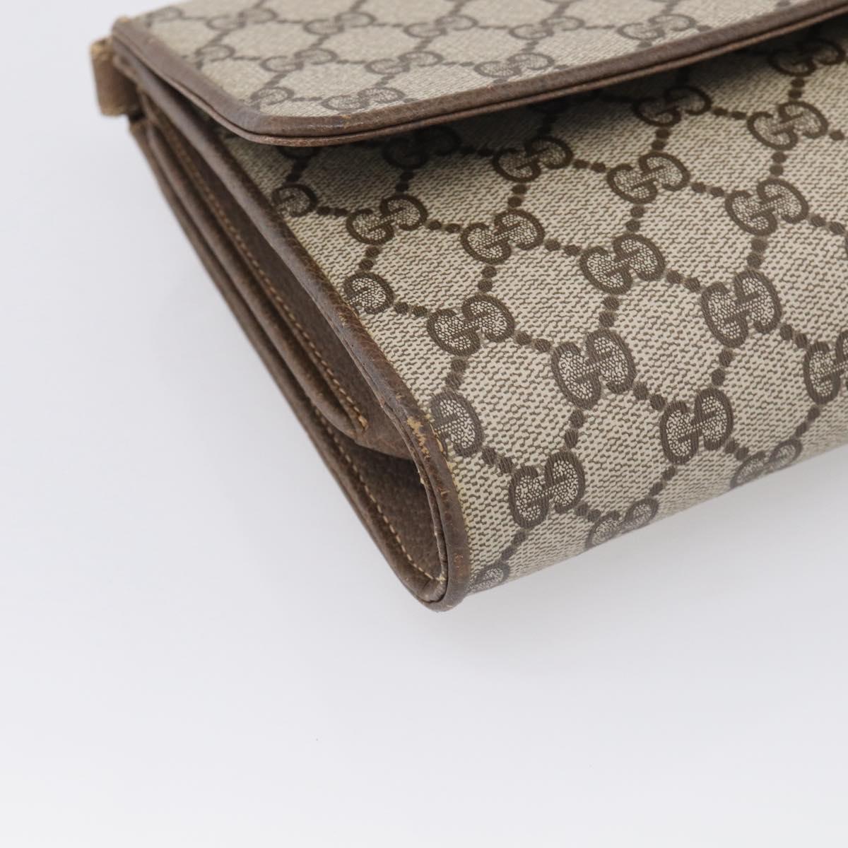GUCCI GG Supreme Shoulder Bag PVC Beige Gold 904 02 050 Auth 216297