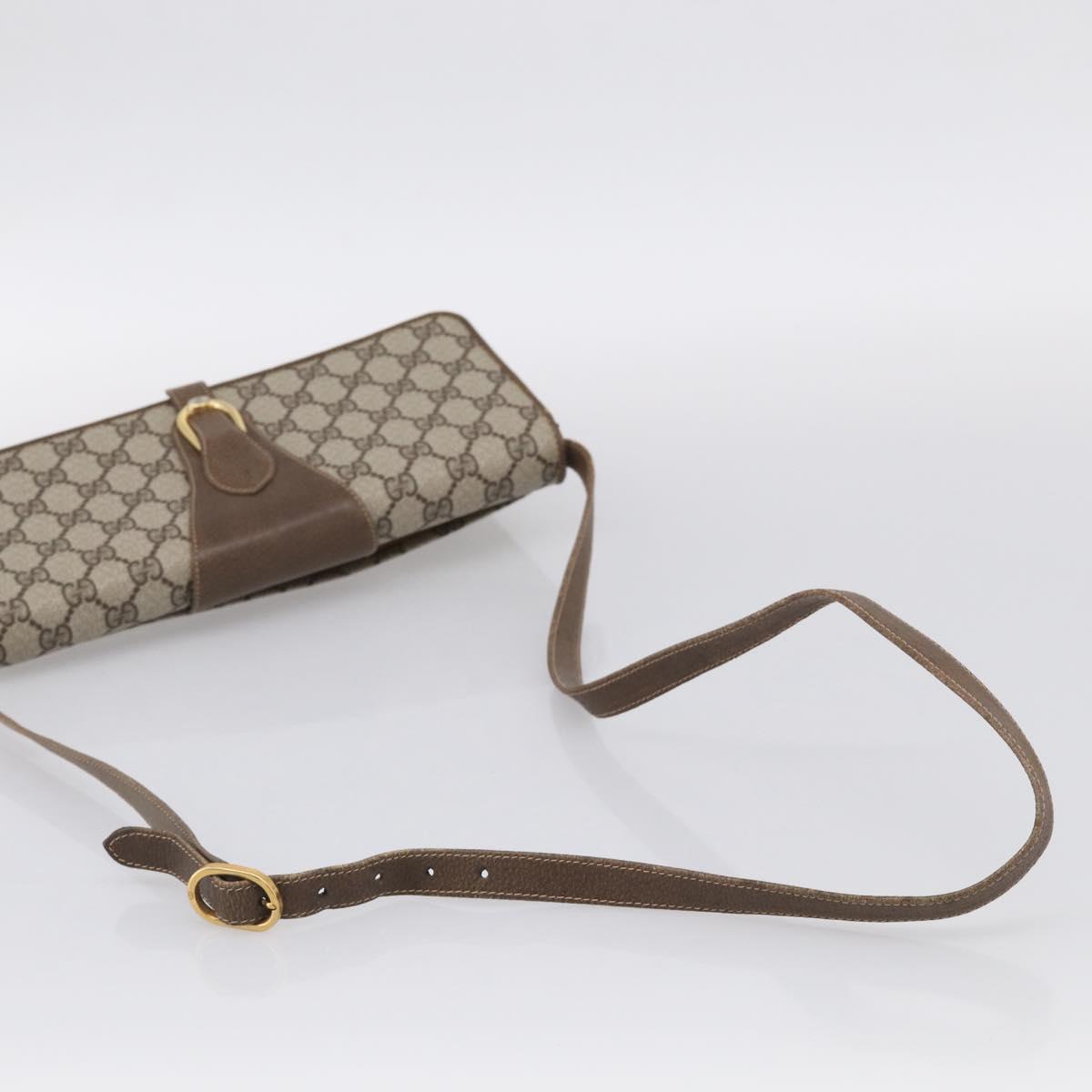 GUCCI GG Supreme Shoulder Bag PVC Beige Gold 904 02 050 Auth 216297