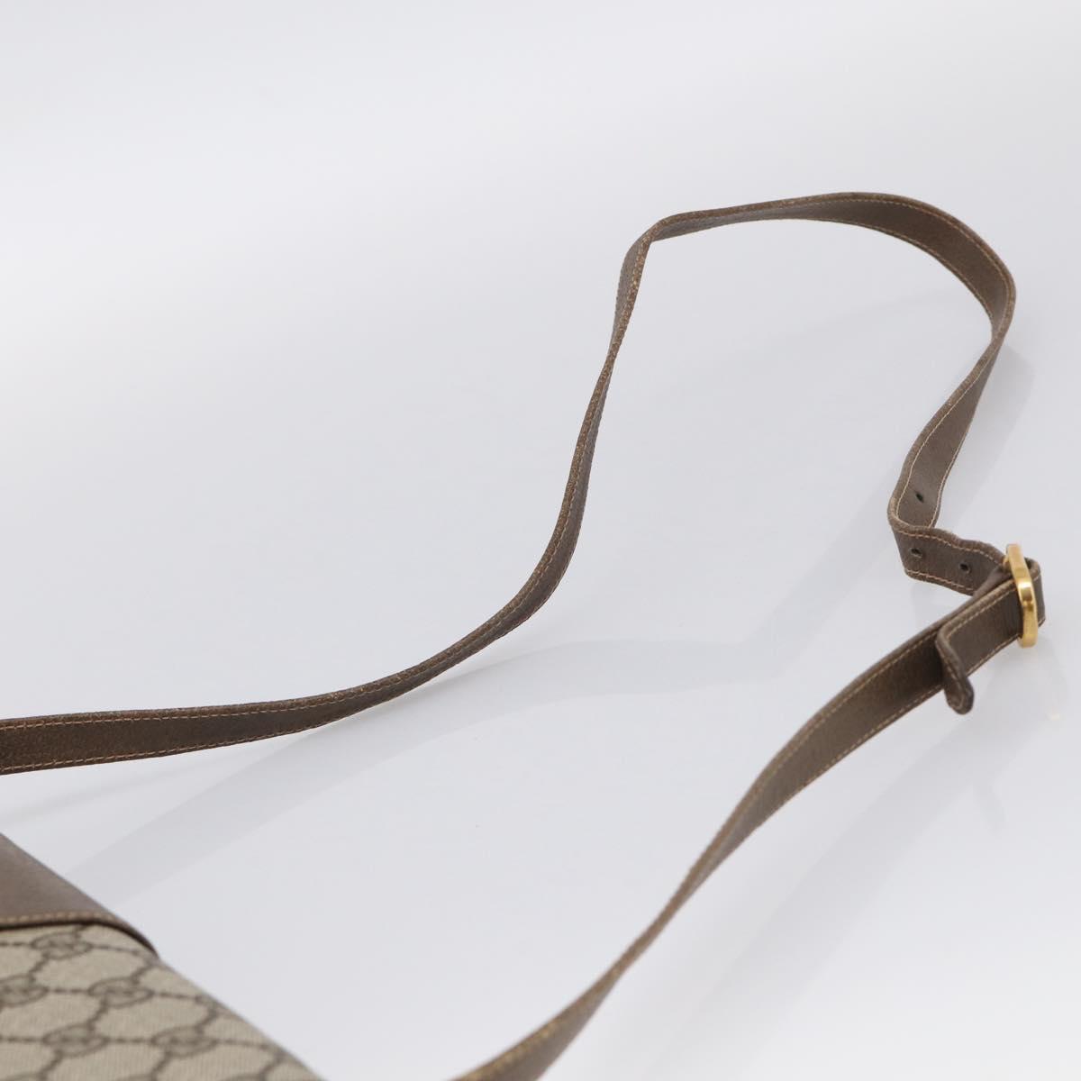 GUCCI GG Supreme Shoulder Bag PVC Beige Gold 904 02 050 Auth 216297