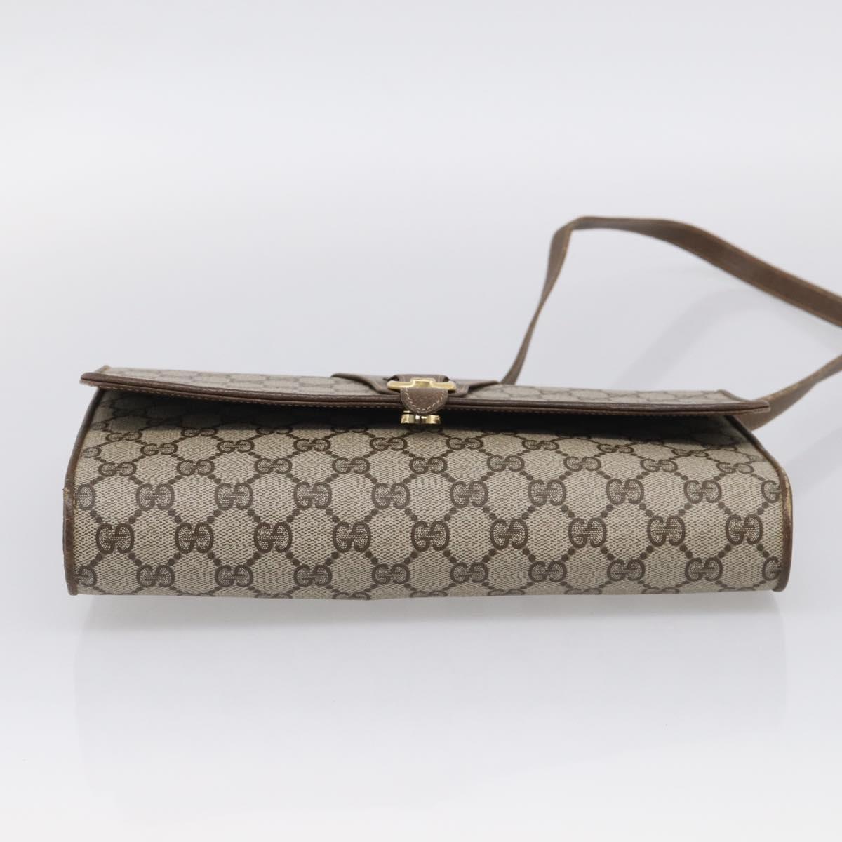 GUCCI GG Supreme Shoulder Bag PVC Beige Gold 904 02 050 Auth 216297