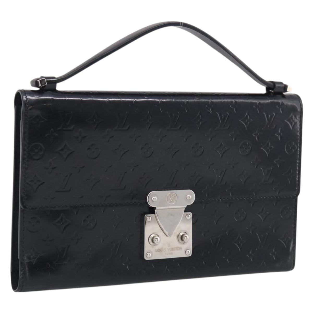 LOUIS VUITTON Monogram Mini Glace Anushka MM Clutch Bag Black M92230 Auth 216304