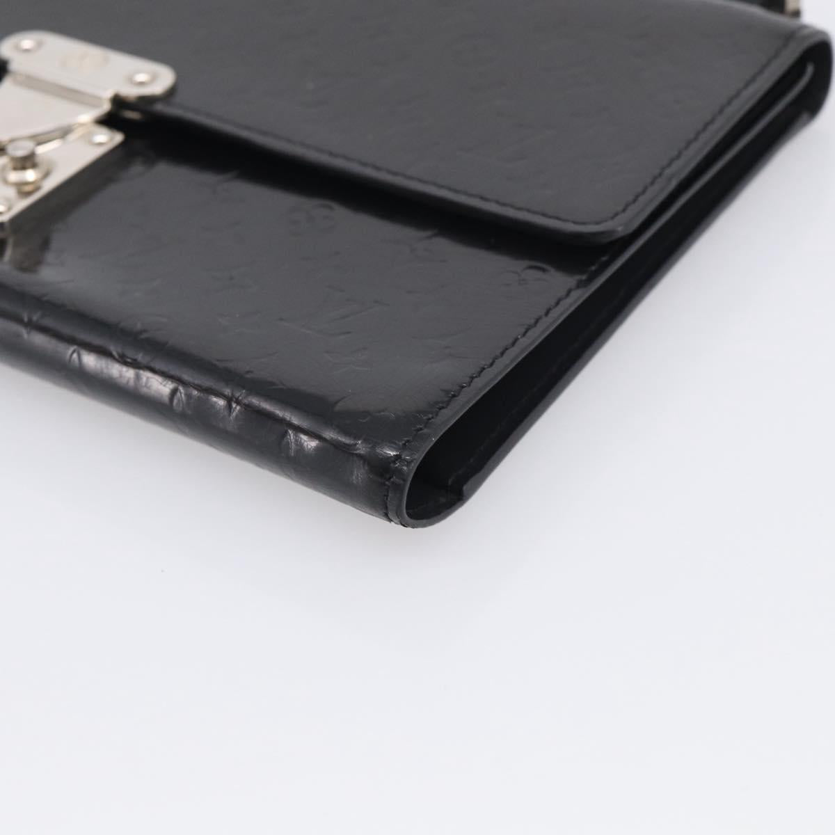 LOUIS VUITTON Monogram Mini Glace Anushka MM Clutch Bag Black M92230 Auth 216304