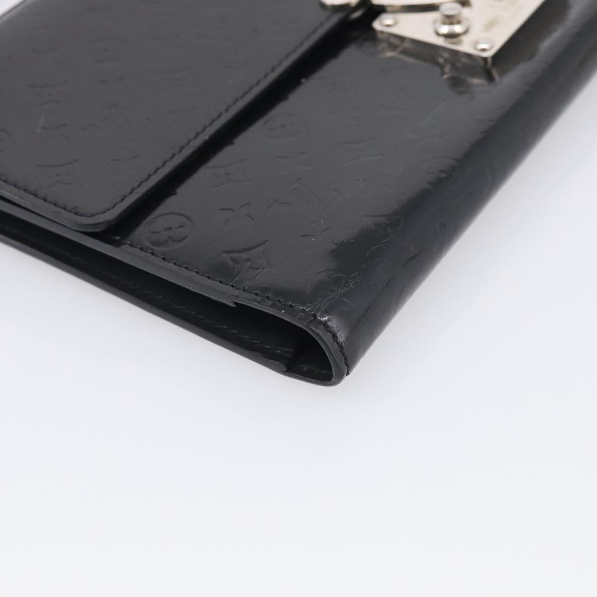 LOUIS VUITTON Monogram Mini Glace Anushka MM Clutch Bag Black M92230 Auth 216304