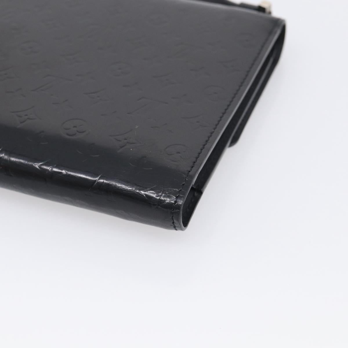LOUIS VUITTON Monogram Mini Glace Anushka MM Clutch Bag Black M92230 Auth 216304