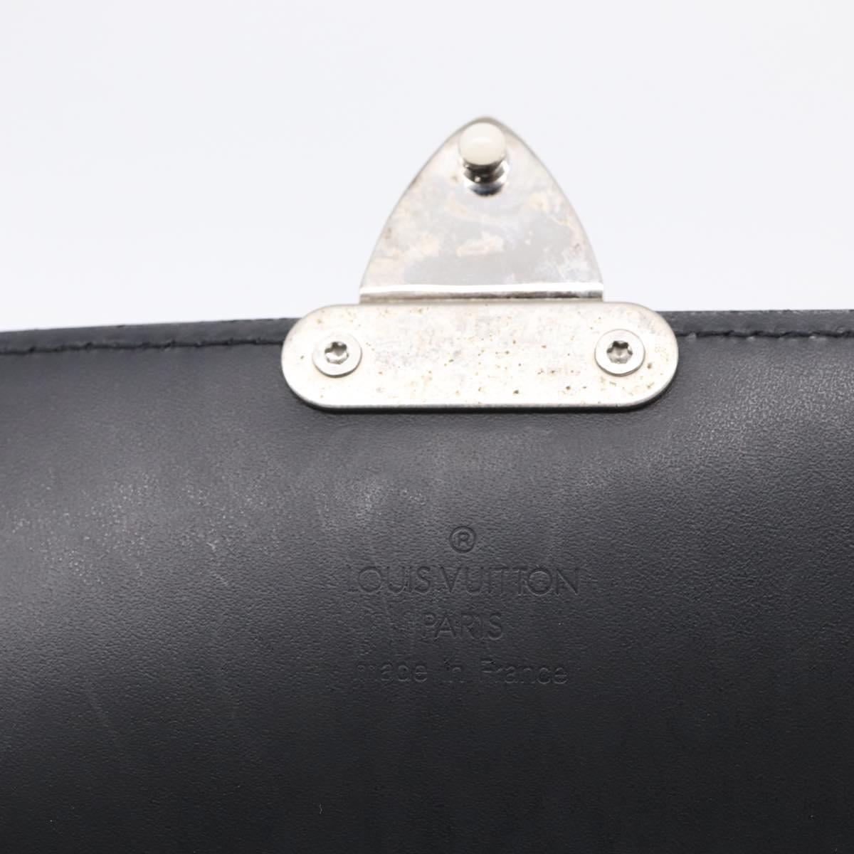 LOUIS VUITTON Monogram Mini Glace Anushka MM Clutch Bag Black M92230 Auth 216304