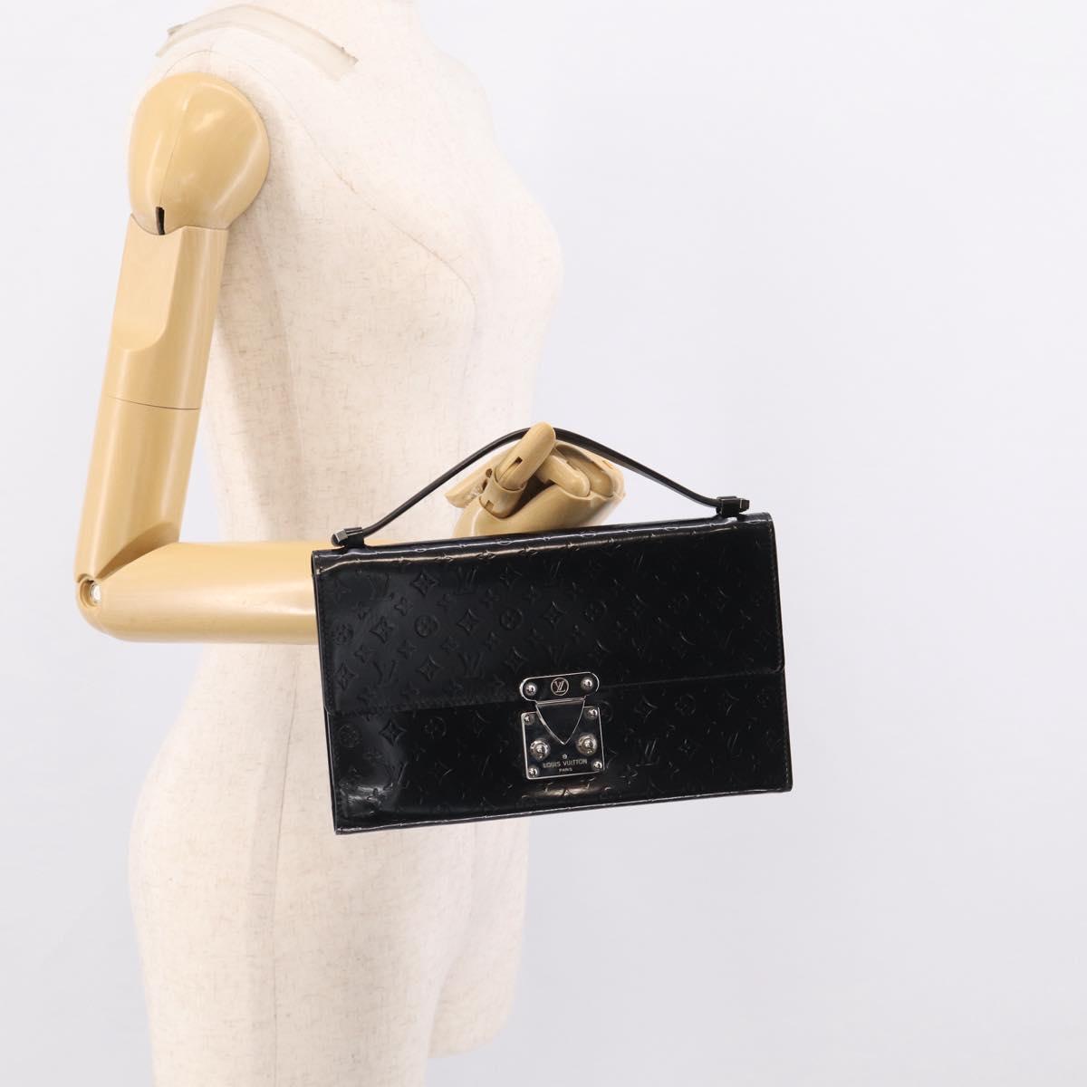 LOUIS VUITTON Monogram Mini Glace Anushka MM Clutch Bag Black M92230 Auth 216304