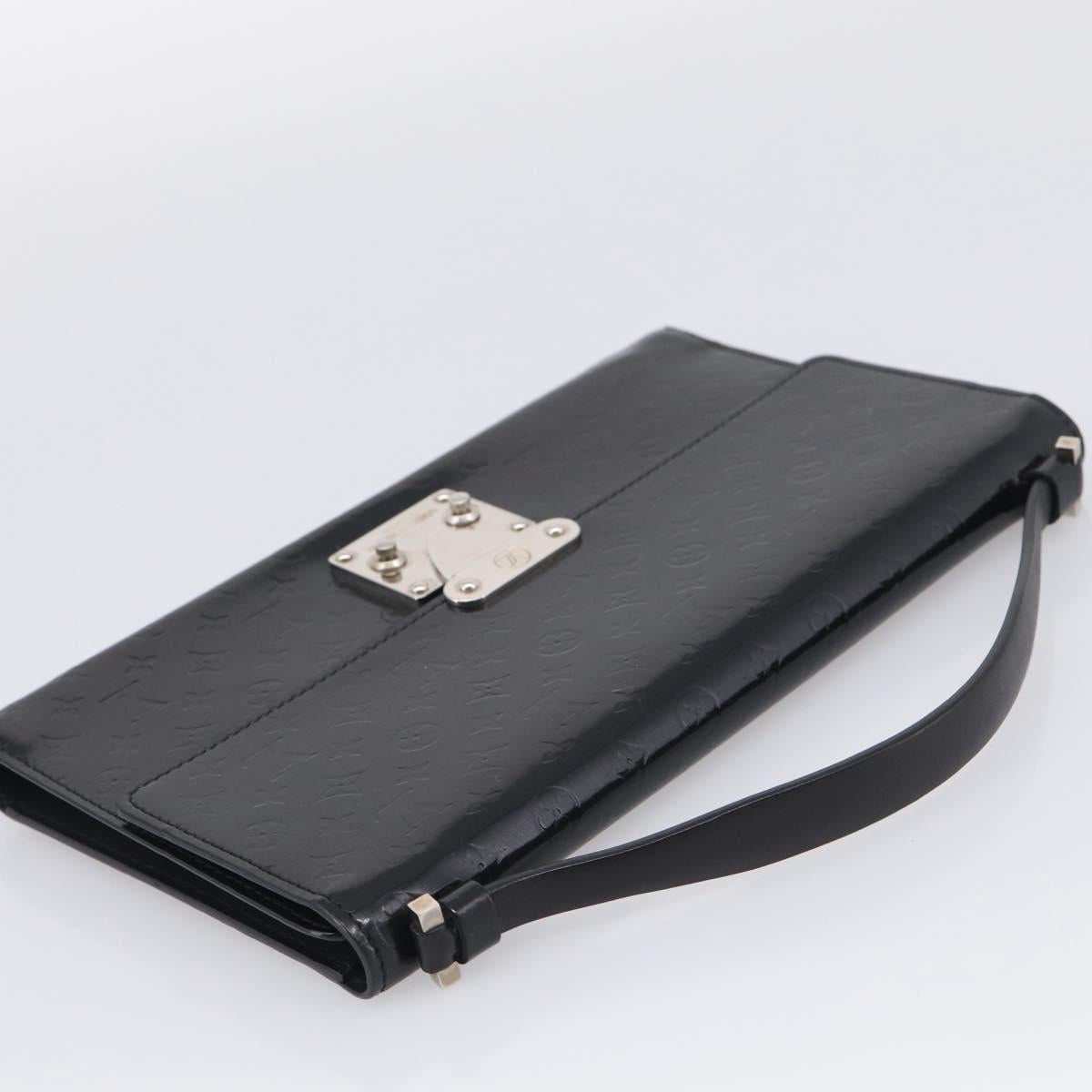 LOUIS VUITTON Monogram Mini Glace Anushka MM Clutch Bag Black M92230 Auth 216304