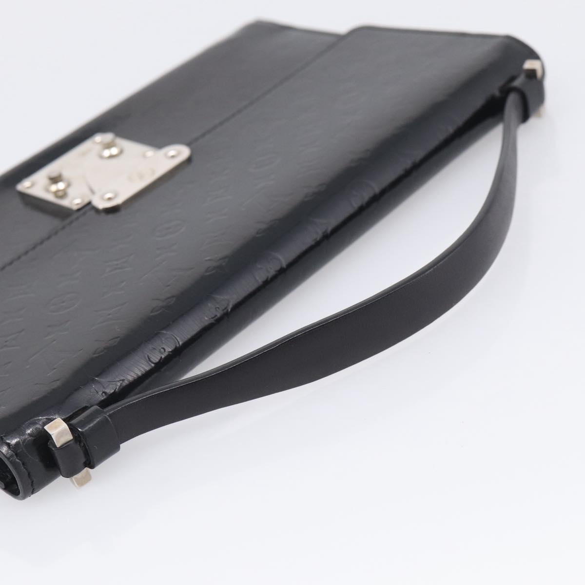 LOUIS VUITTON Monogram Mini Glace Anushka MM Clutch Bag Black M92230 Auth 216304