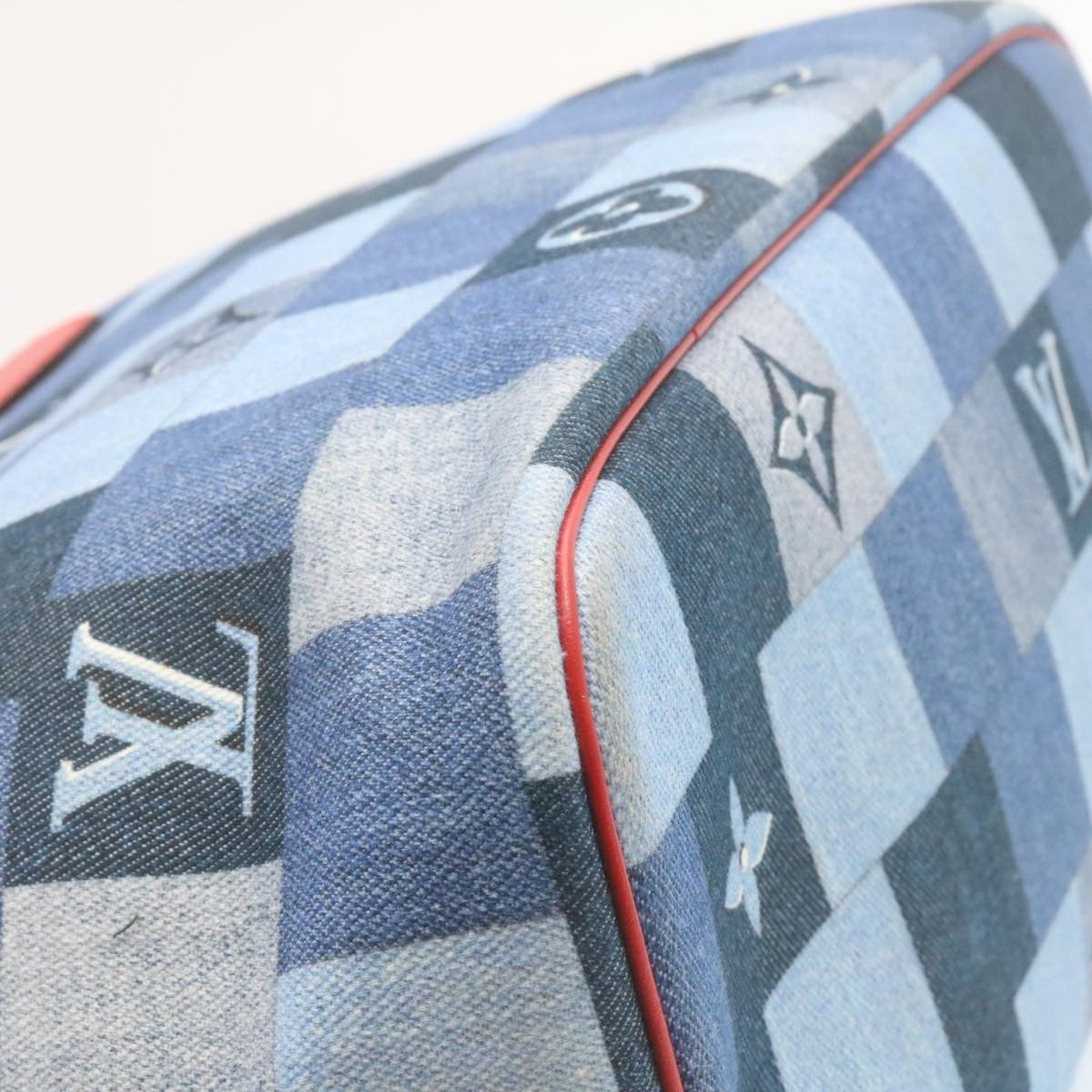 LOUIS VUITTON Monogram Denim Neverfull MM Tote Bag Blue M44981 LV Auth 22325SM