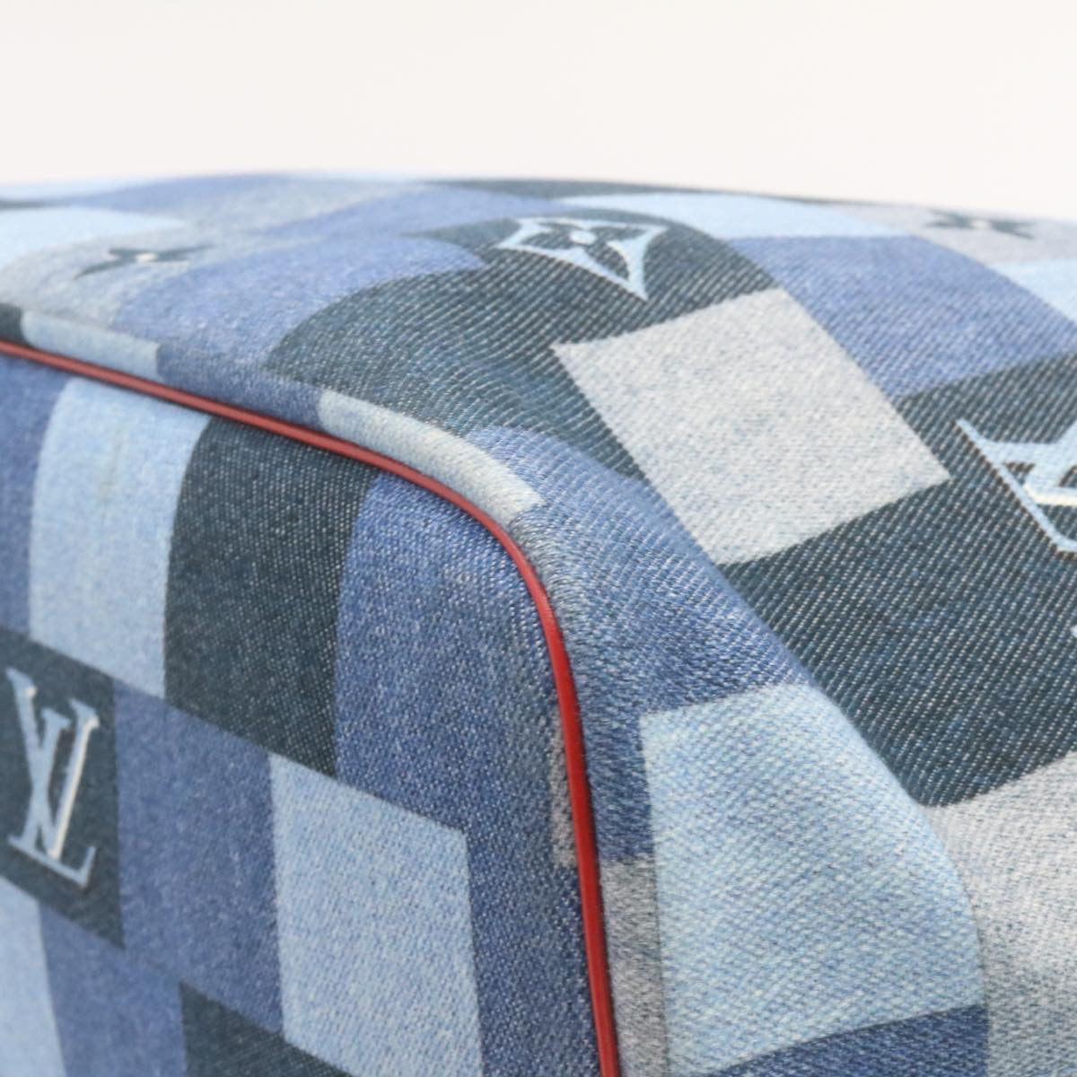 LOUIS VUITTON Monogram Denim Neverfull MM Tote Bag Blue M44981 LV Auth 22325SM