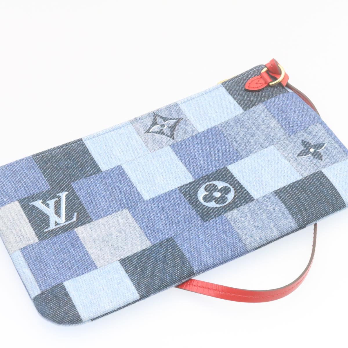 LOUIS VUITTON Monogram Denim Neverfull MM Tote Bag Blue M44981 LV Auth 22325SM