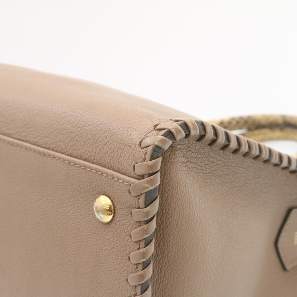 LOUIS VUITTON Very Zip Tote Hand Bag Leather Snake Skin N94301 LV Auth 24504SM