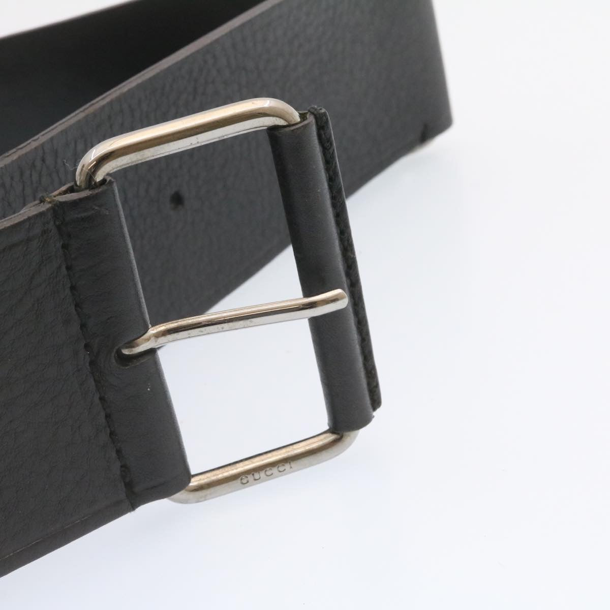 GUCCI Belt Leather Black Auth 24743