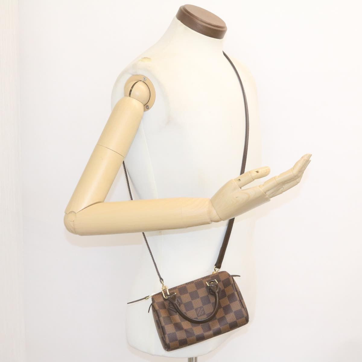 LOUIS VUITTON Damier Ebene Mini Speedy Hand Bag M41534 LV Auth 25202SM