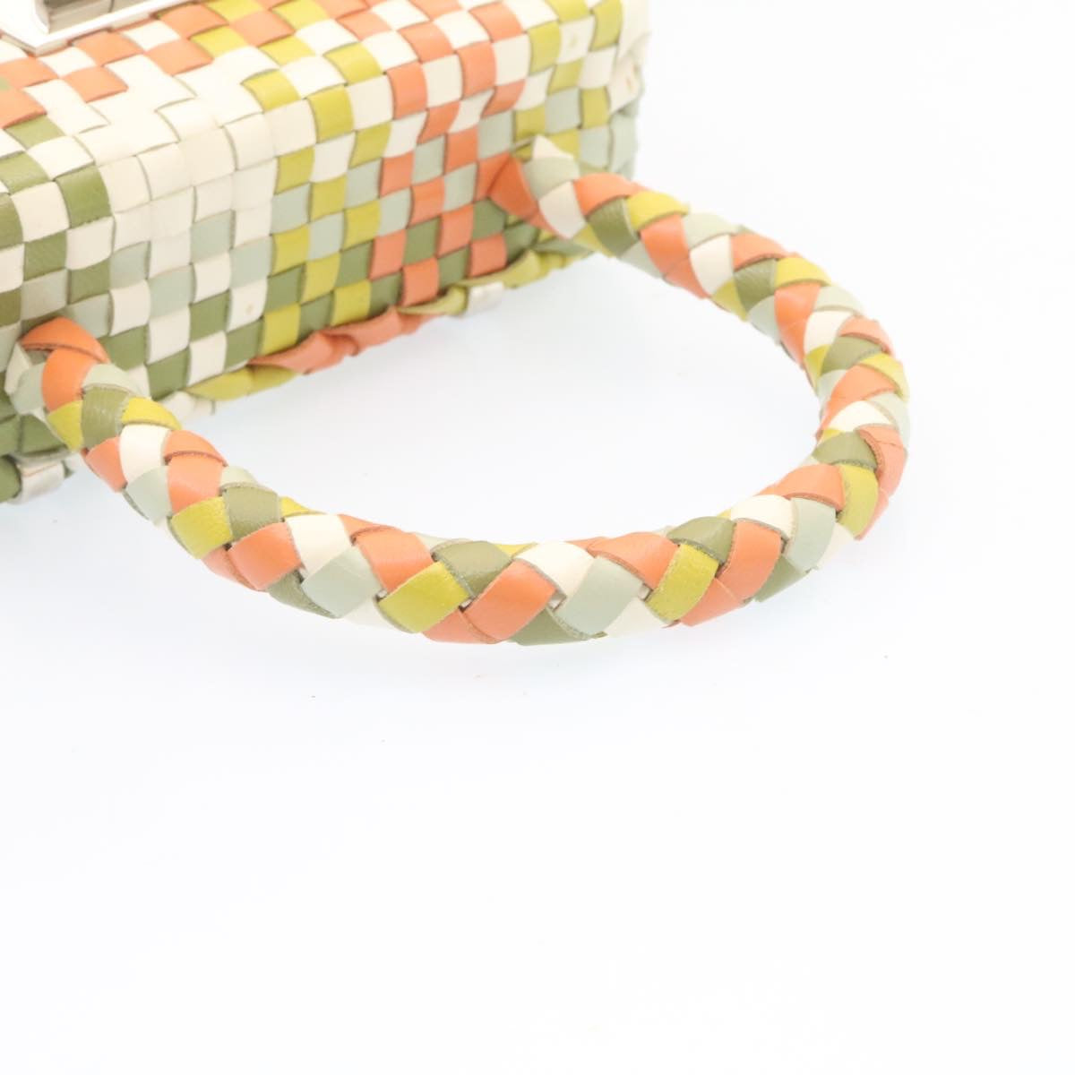 Salvatore Ferragamo INTRECCIATO Gancini Hand Bag Multicolor Auth 25306V