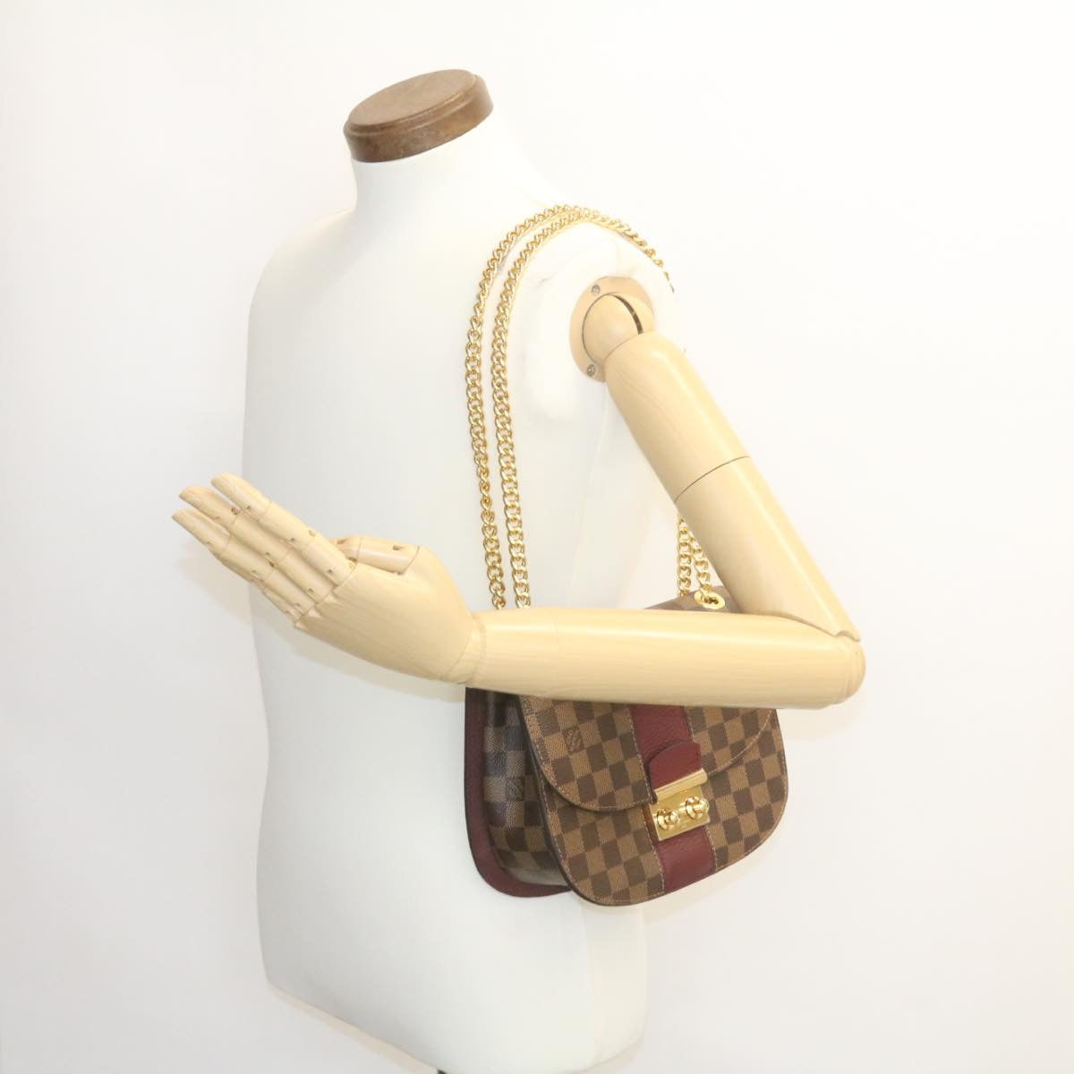 LOUIS VUITTON Damier Ebene Wight Chain Shoulder Bag N64420 LV Auth 27625SAV