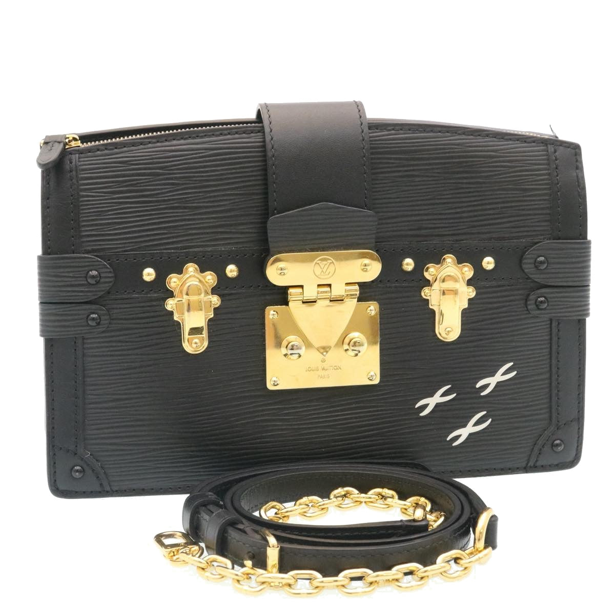 LOUIS VUITTON Epi Trunk Clutch 2Way Shoulder Bag Black M53052 LV Auth 28382SM