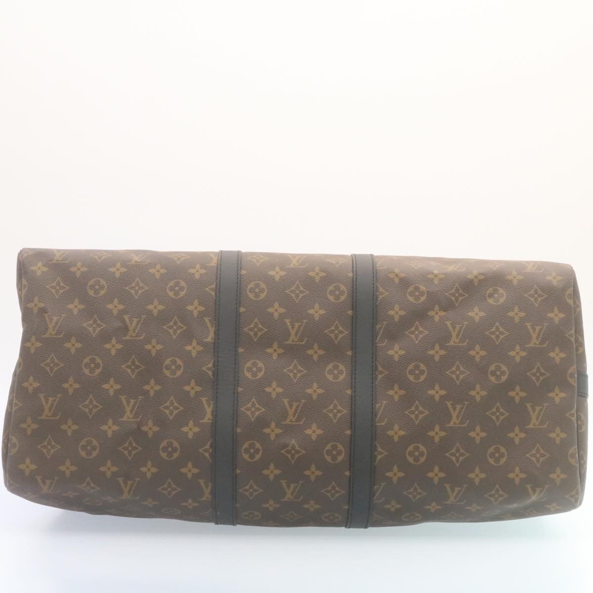 LOUIS VUITTON Monogram Macassar Keepall Bandouliere 55 M56714 Auth 28882S