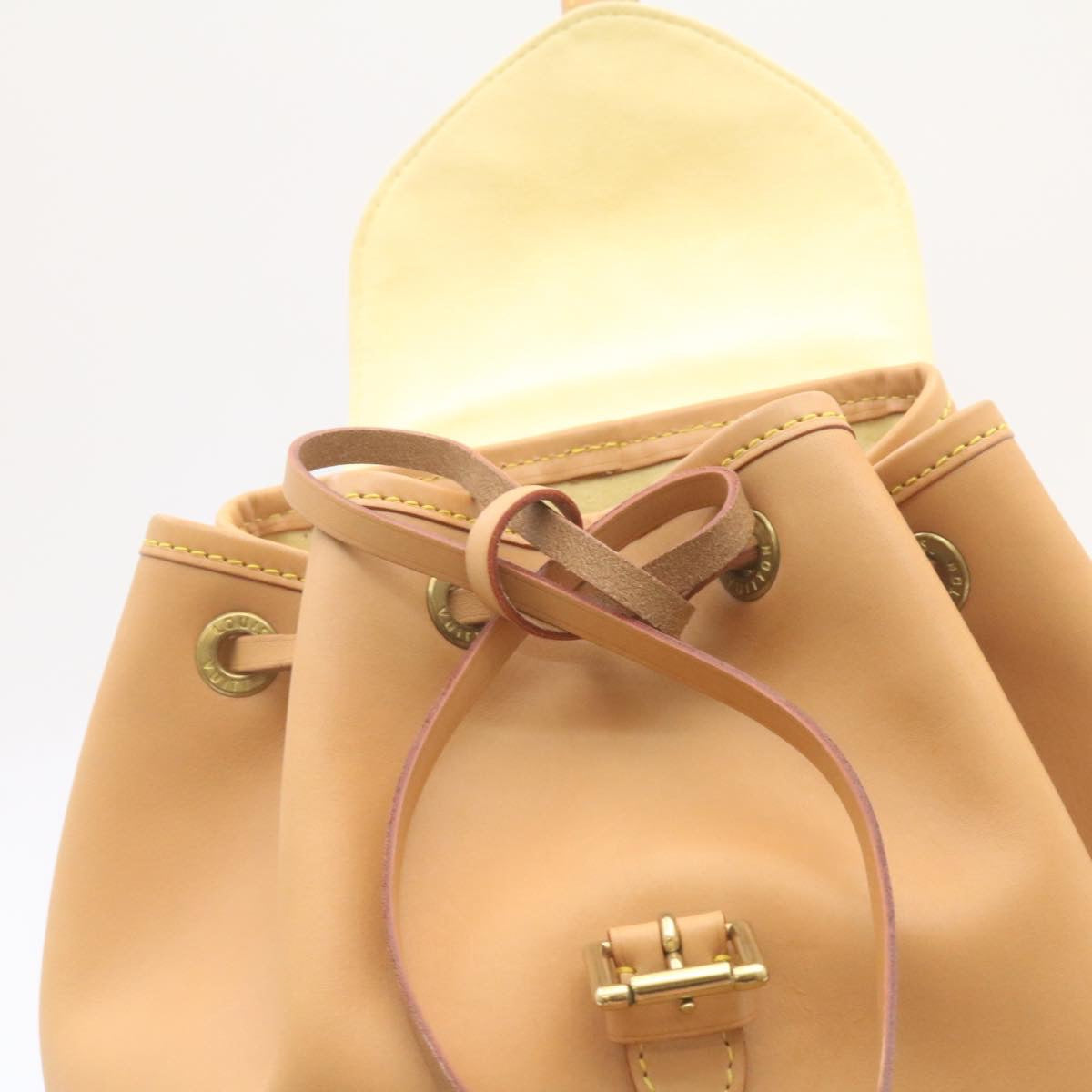 LOUIS VUITTON Nomad leather Montsouris MM Backpack SPO Beige LV Auth 28931SV
