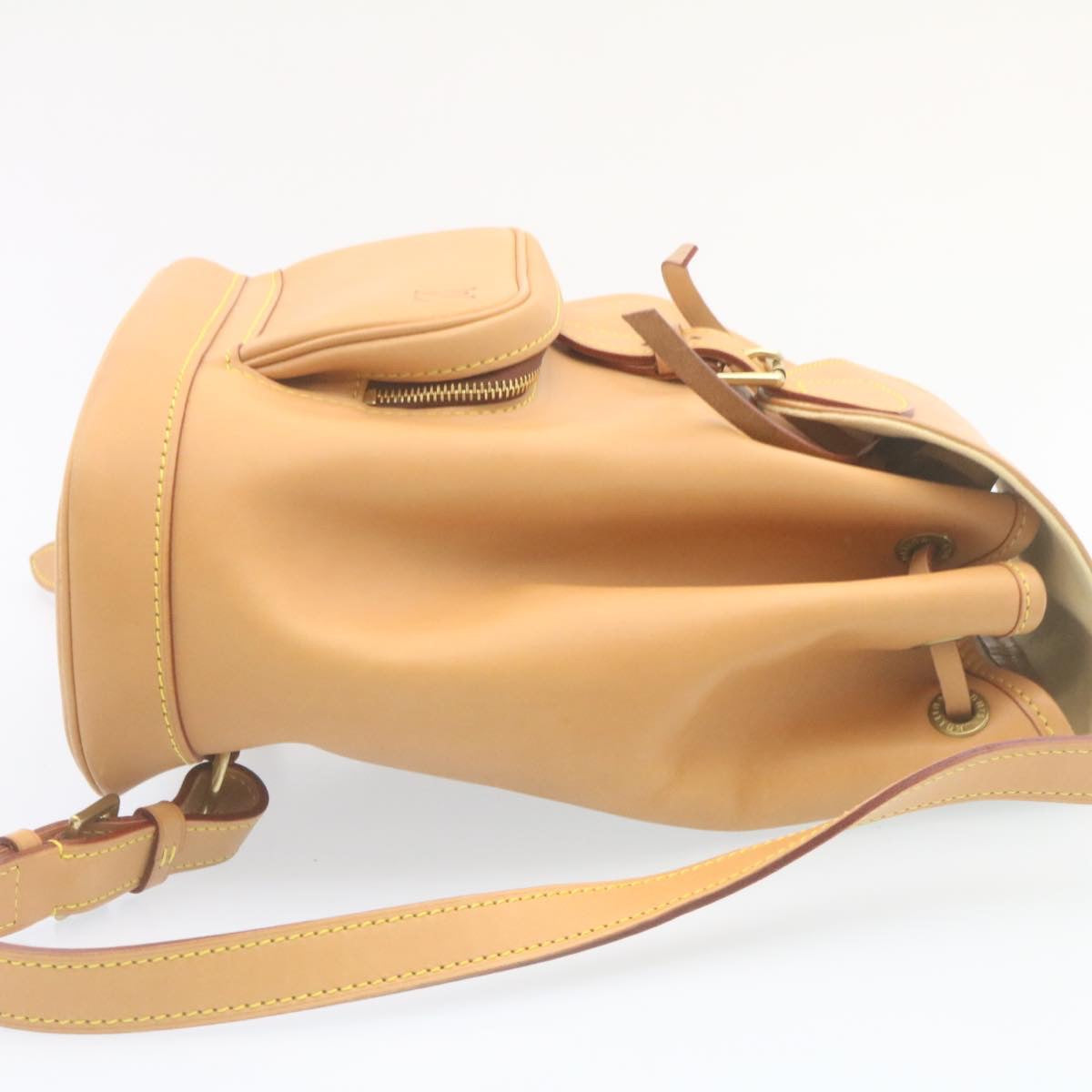 LOUIS VUITTON Nomad leather Montsouris MM Backpack SPO Beige LV Auth 28931SV