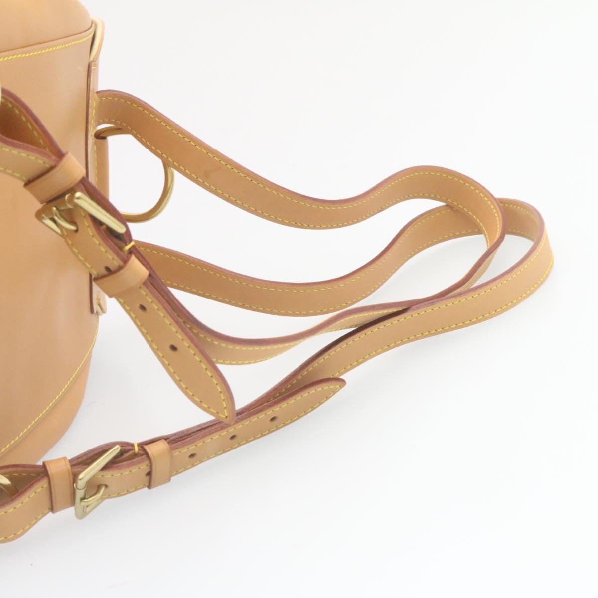 LOUIS VUITTON Nomad leather Montsouris MM Backpack SPO Beige LV Auth 28931SV